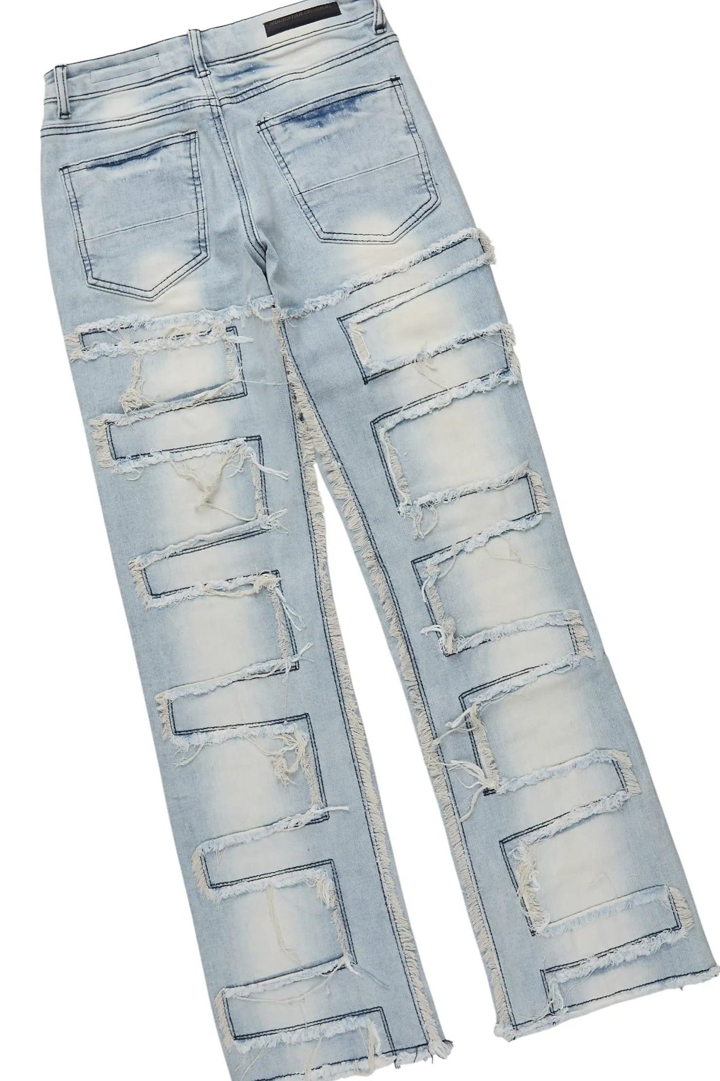 Boys Smitty Grey Hoodie & Shake Blue Stacked Flare Cargo Jean Set