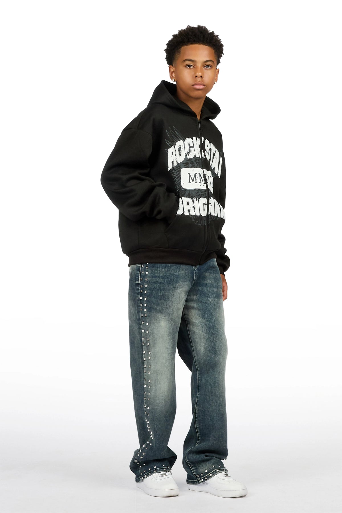 Boys Lavi Blue Rhinestone Straight Fit Jean