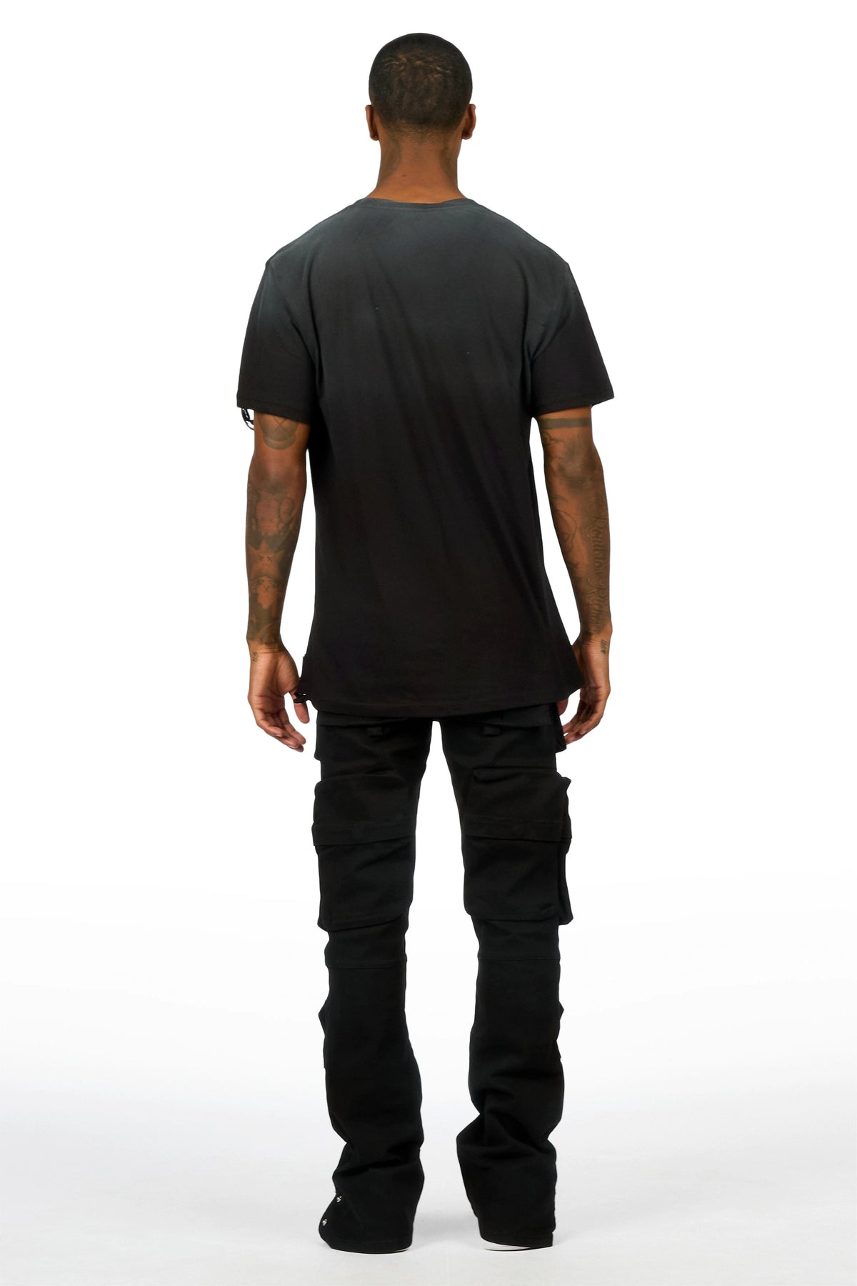 Shepard Black Cargo Stacked Flare Jean