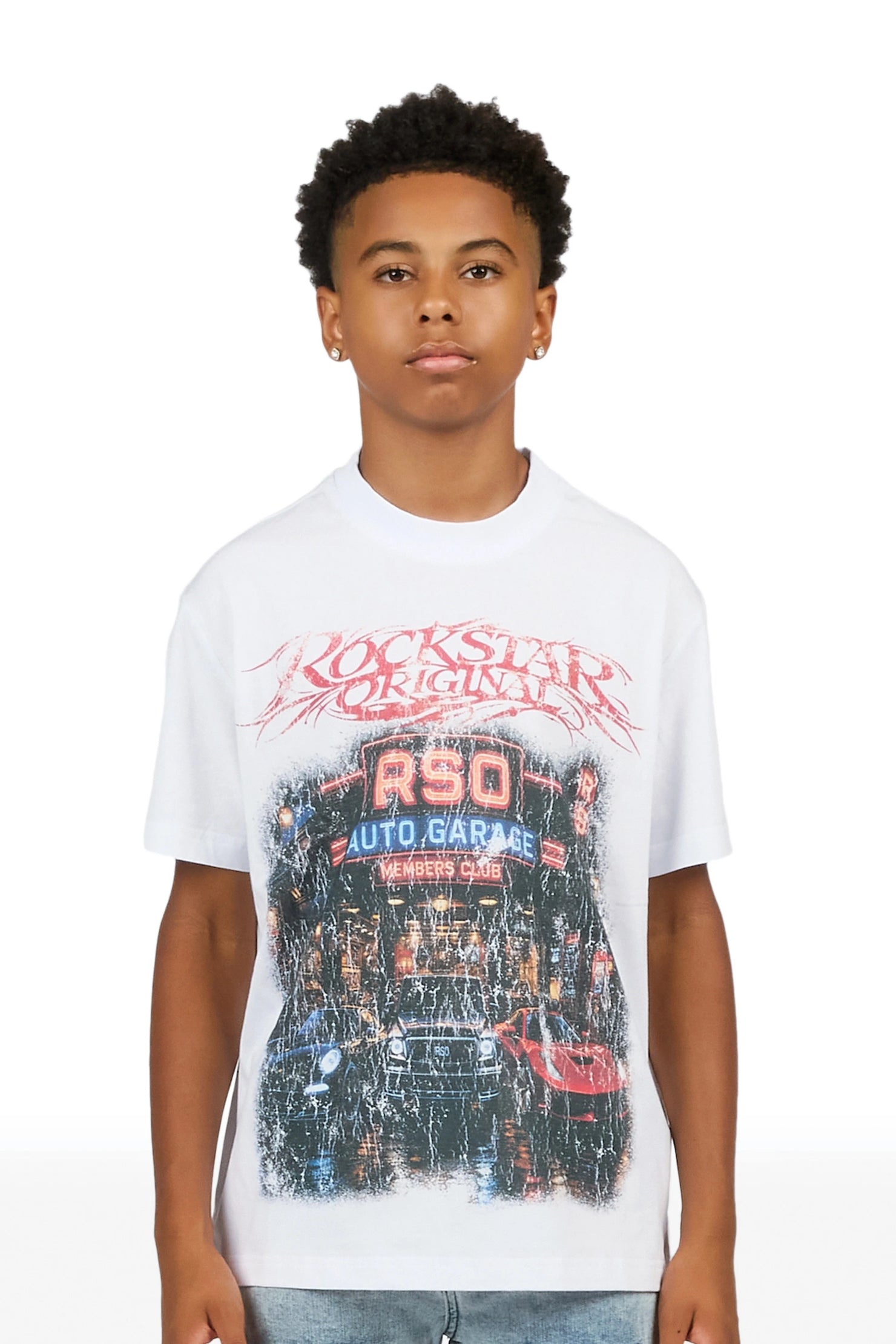 Boys Aarav White Graphic T-Shirt