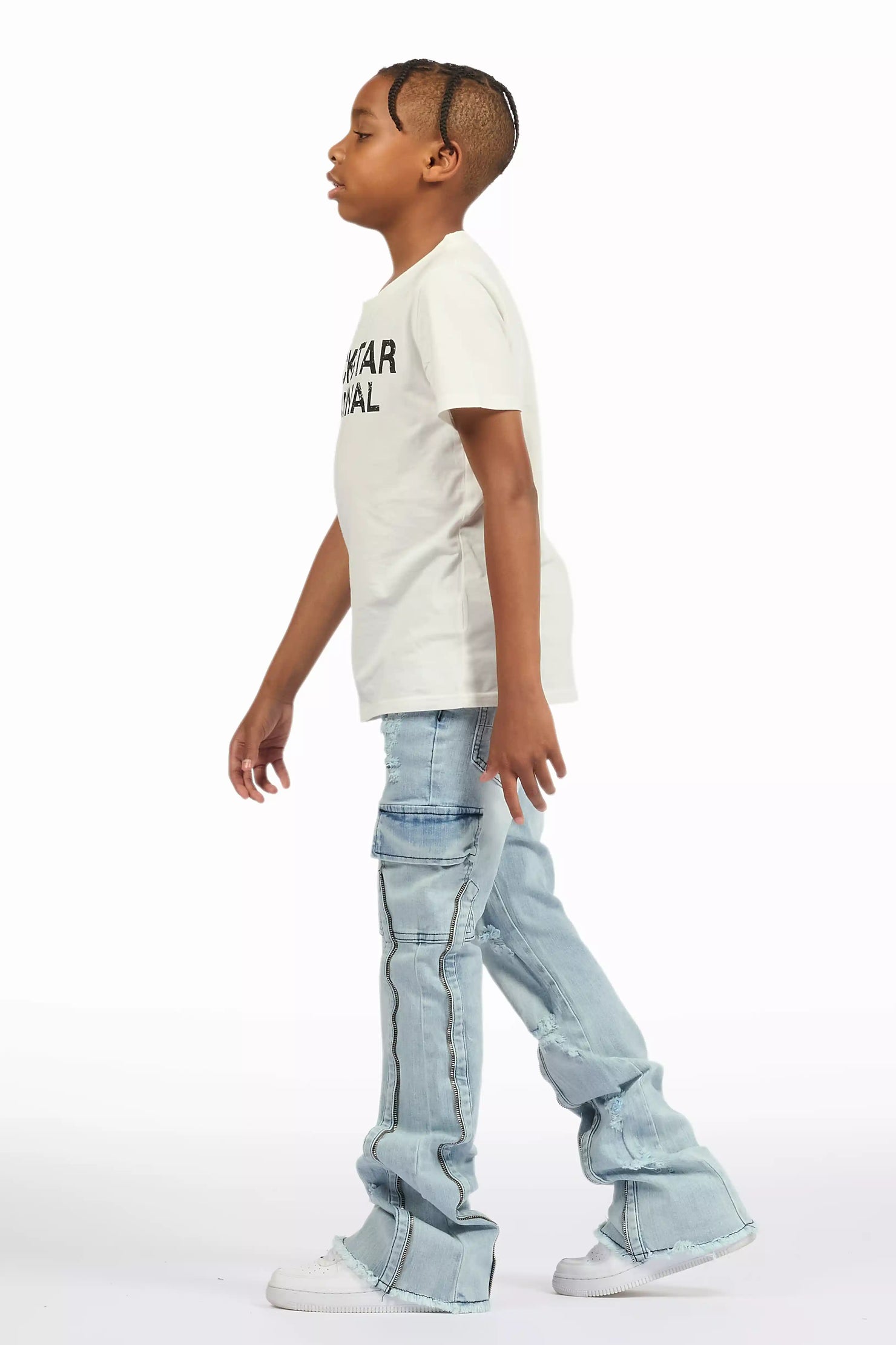 Boys Hutch Blue Stacked Flare Jean