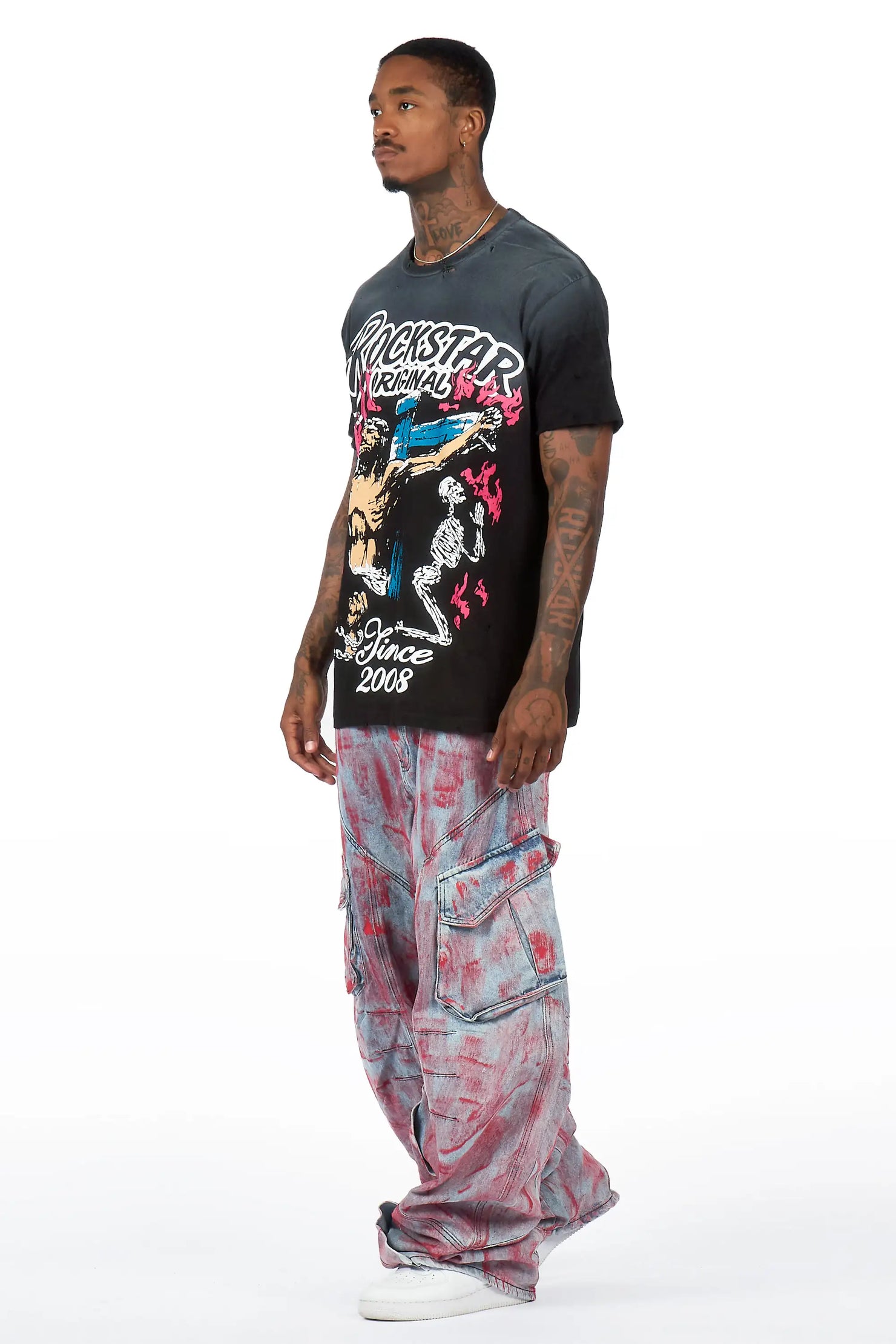Tren Red/Blue Barrel Fit Jean