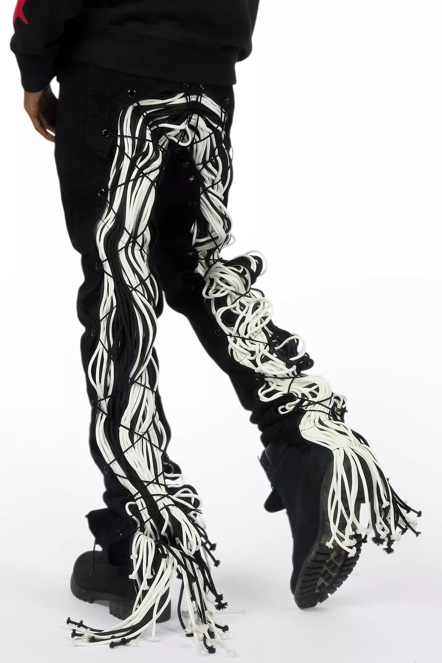 Otto Black Stacked Flare Jean