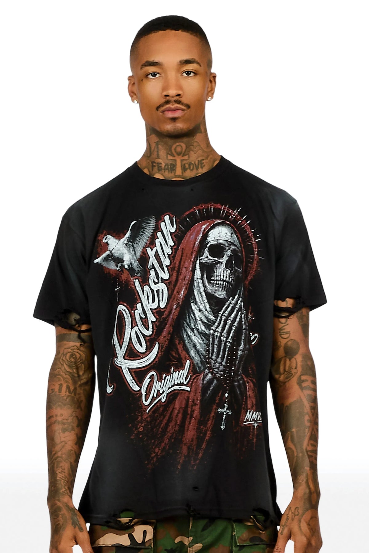 Sangrosary Black Oversized Graphic T-Shirt