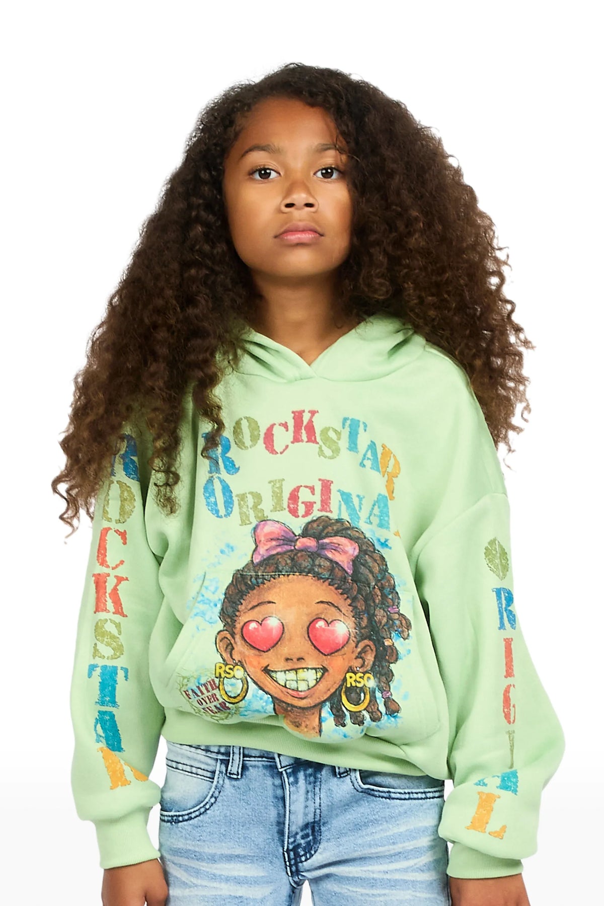Girls Jaggy Sage Graphic Hoodie