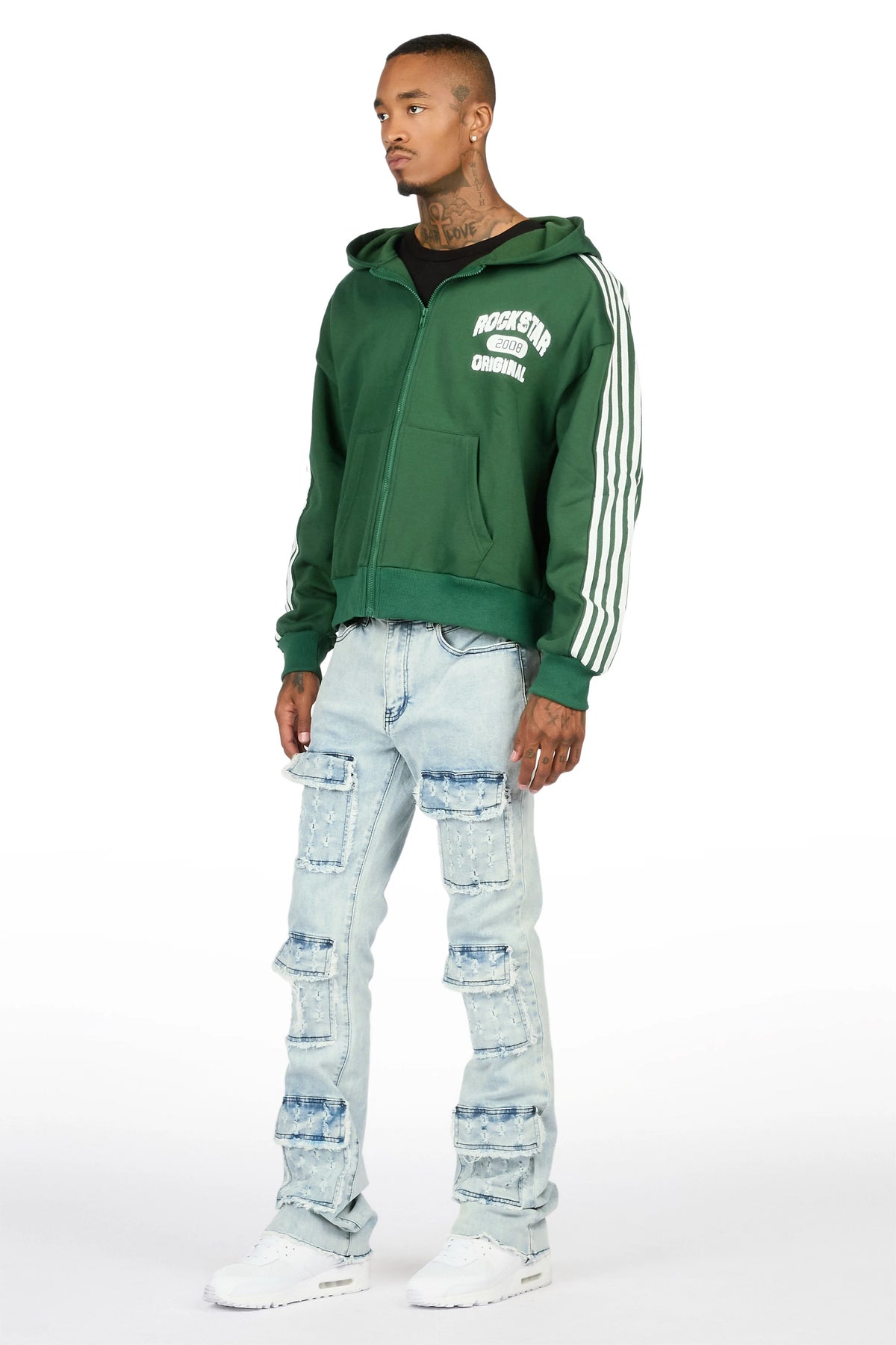 Dezso Light Blue Stacked Flare Jean