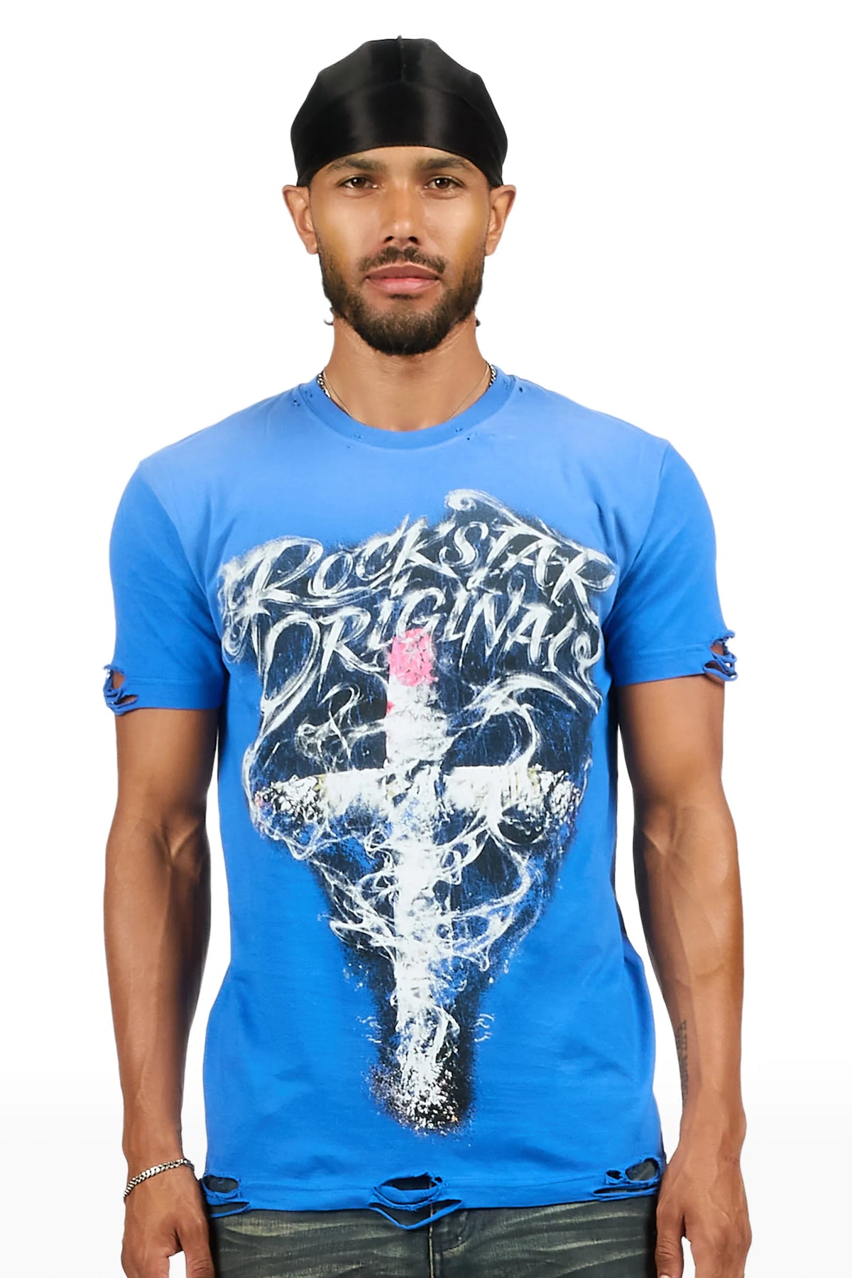 Harlan Blue Oversized Graphic T-Shirt