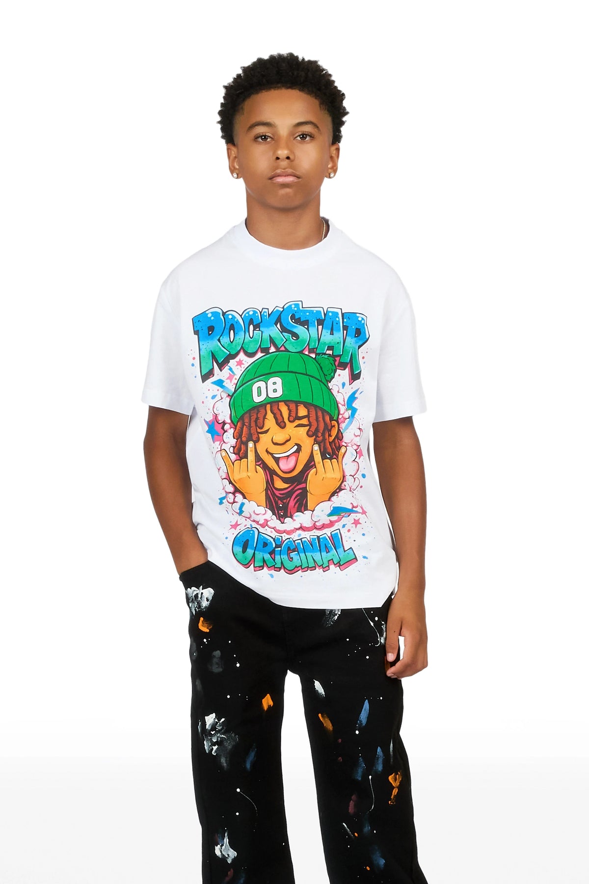 Boys Vicente Black Straight Fit Jean
