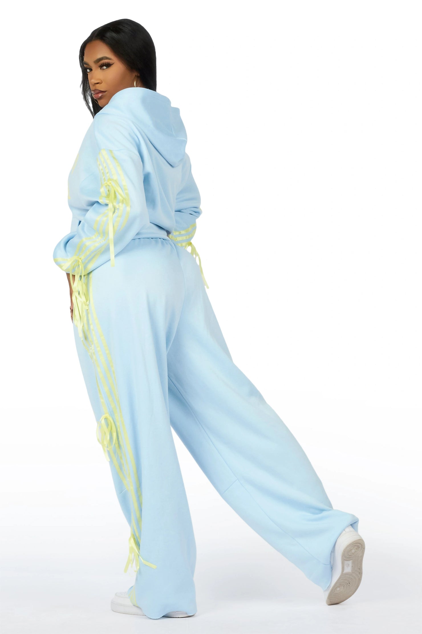 Kettisha Light Blue Lace Up Baggy Track Set