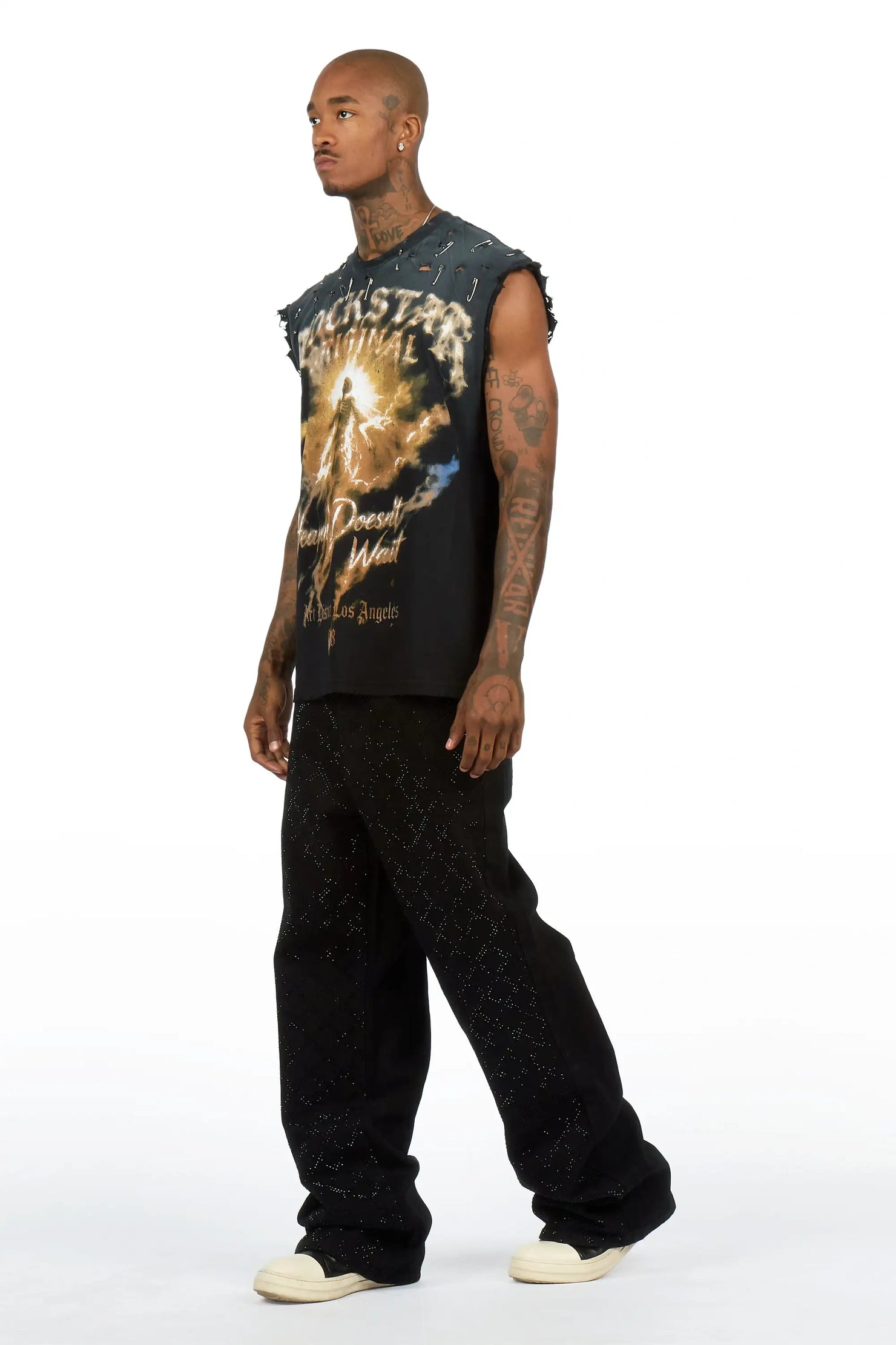 Lyrik Black Rhinestone Baggy Fit Jean
