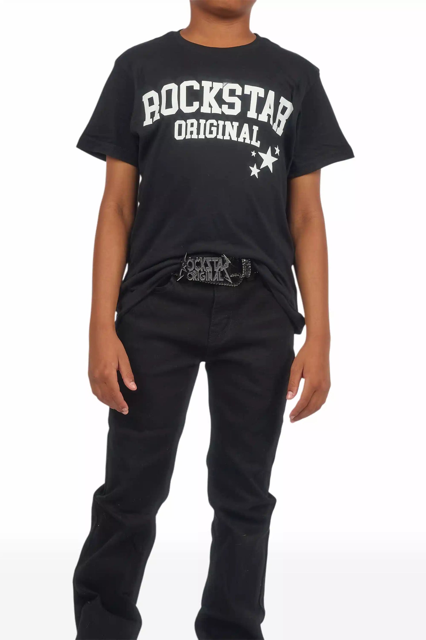 Boys Drick Jet Black Regular Fit Flare Jean