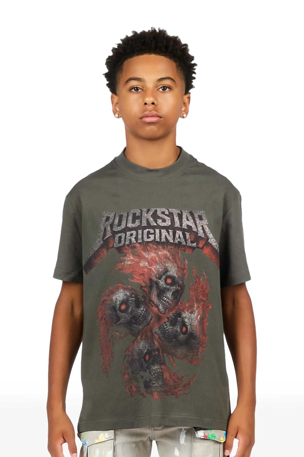 Boys Cayson Charcoal Graphic T-Shirt