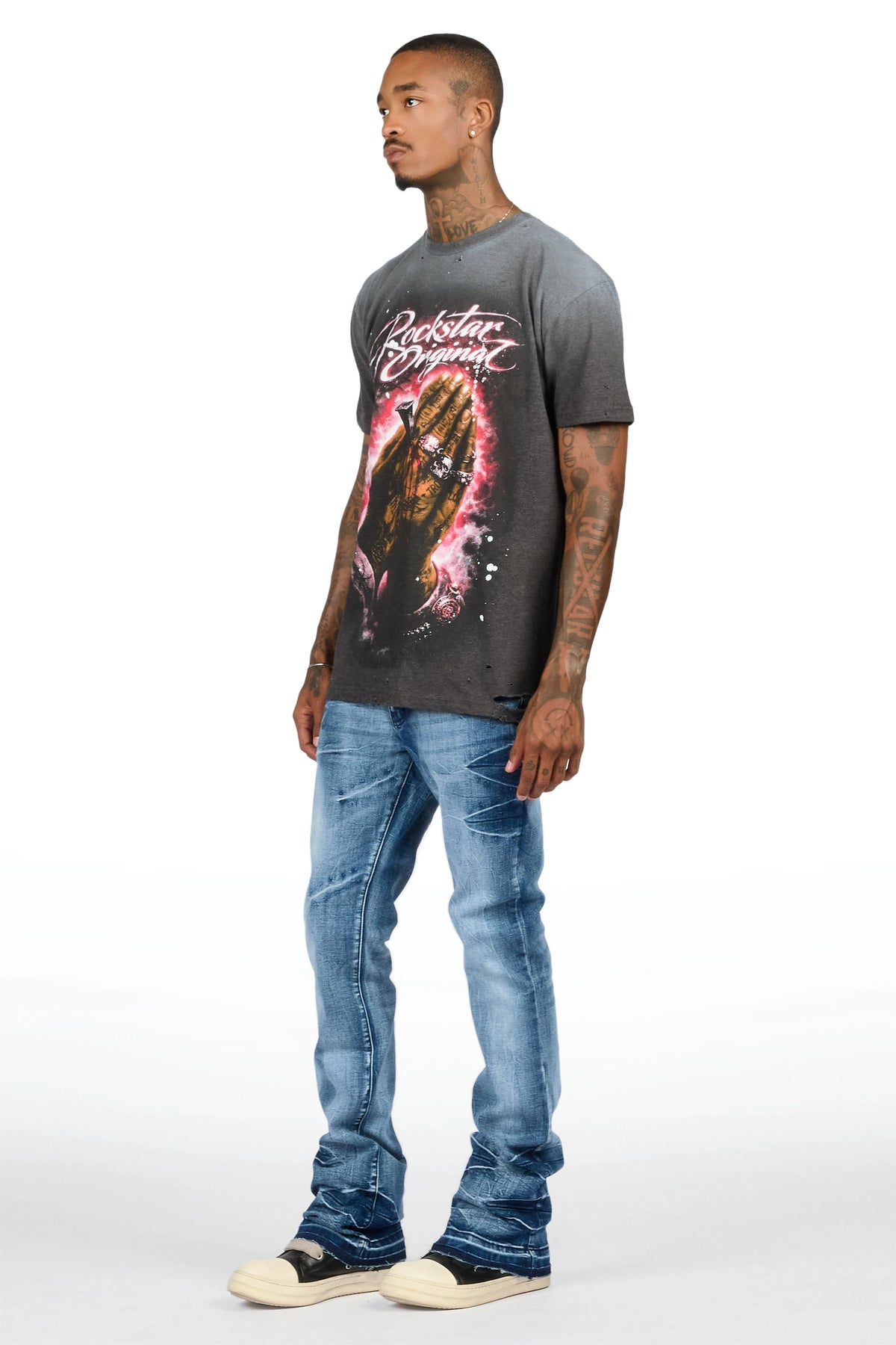 Dalo Dark Blue Stacked Jean