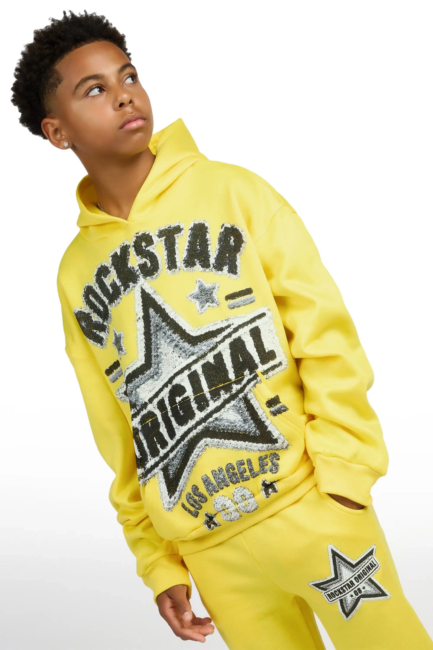Boys Basilisk Yellow/Black Hoodie Track Set