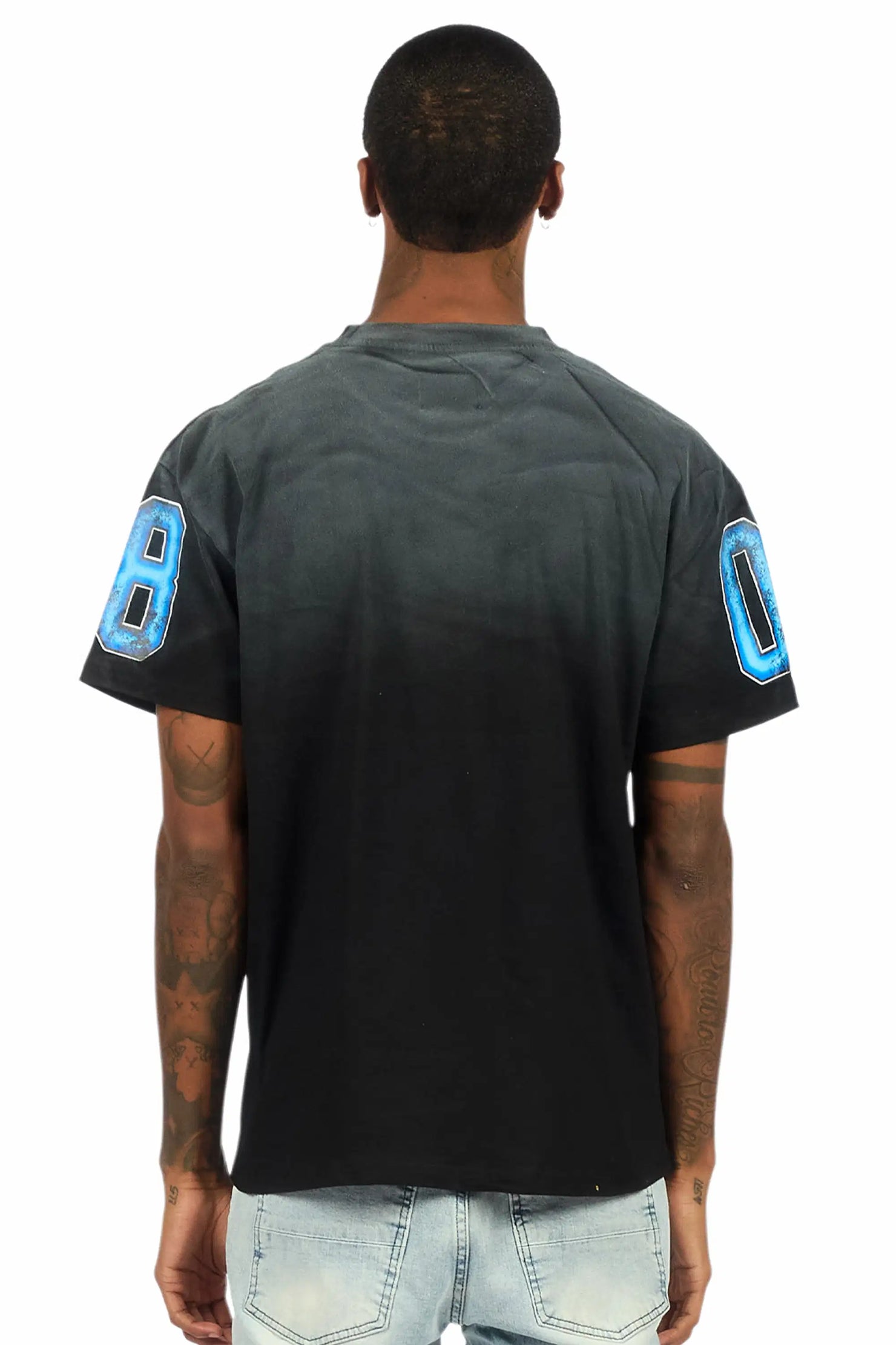 Fields Black/Blue Oversized Graphic T-Shirt