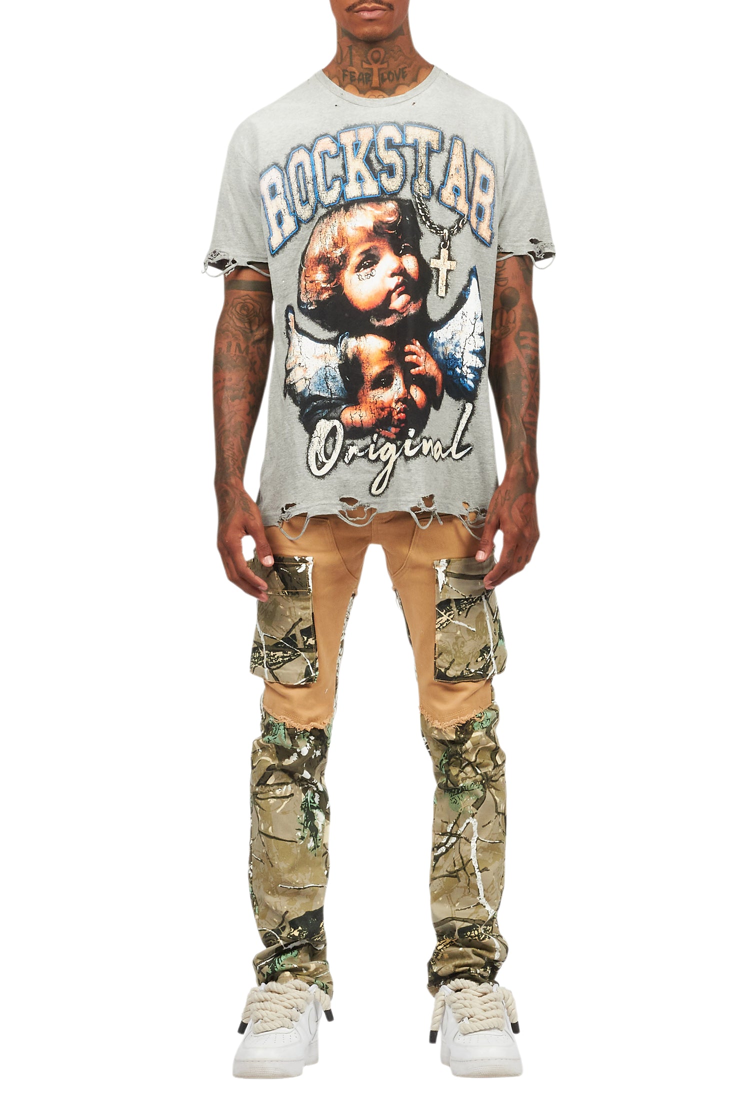 Deiter Heather Grey Oversized Graphic T-Shirt