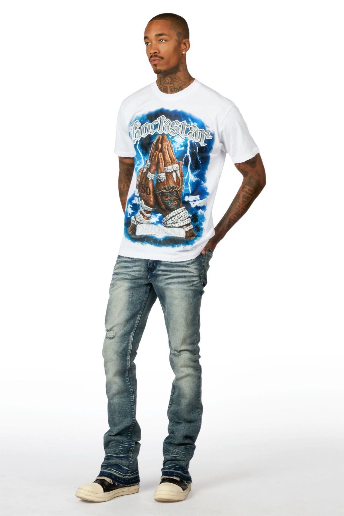 Macker Dark Blue Stacked Jean