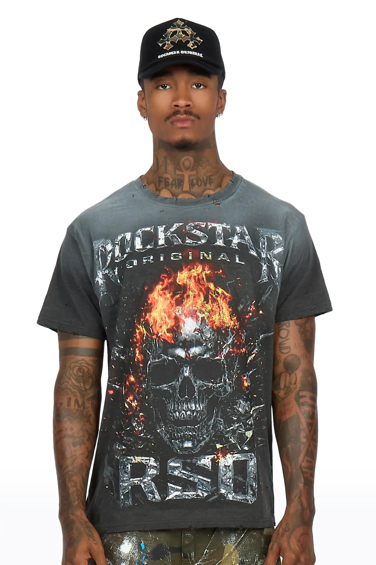 Spivey Charcoal Oversized Graphic T-Shirt