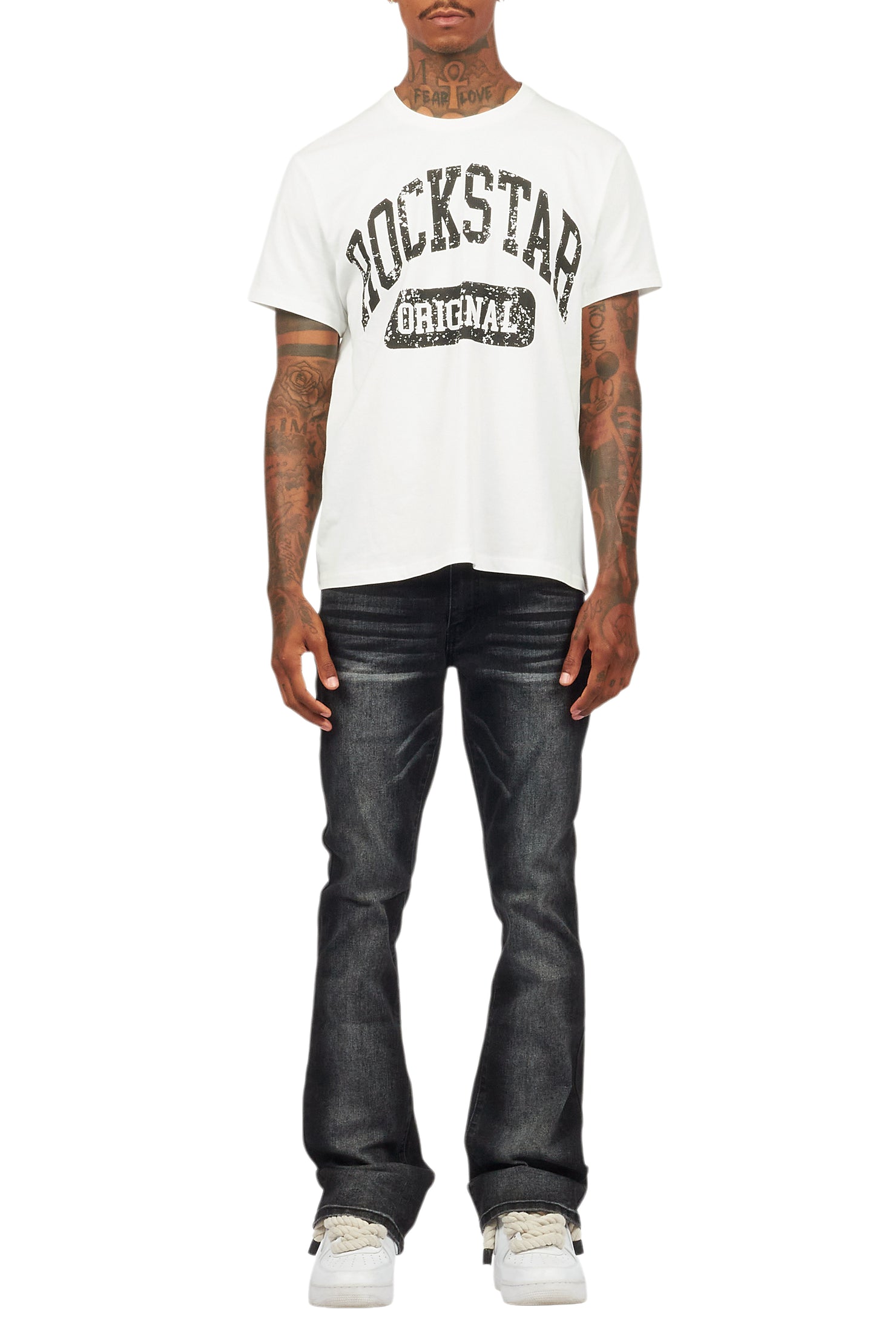 Drick Dark Grey Regular Fit Flare Jean