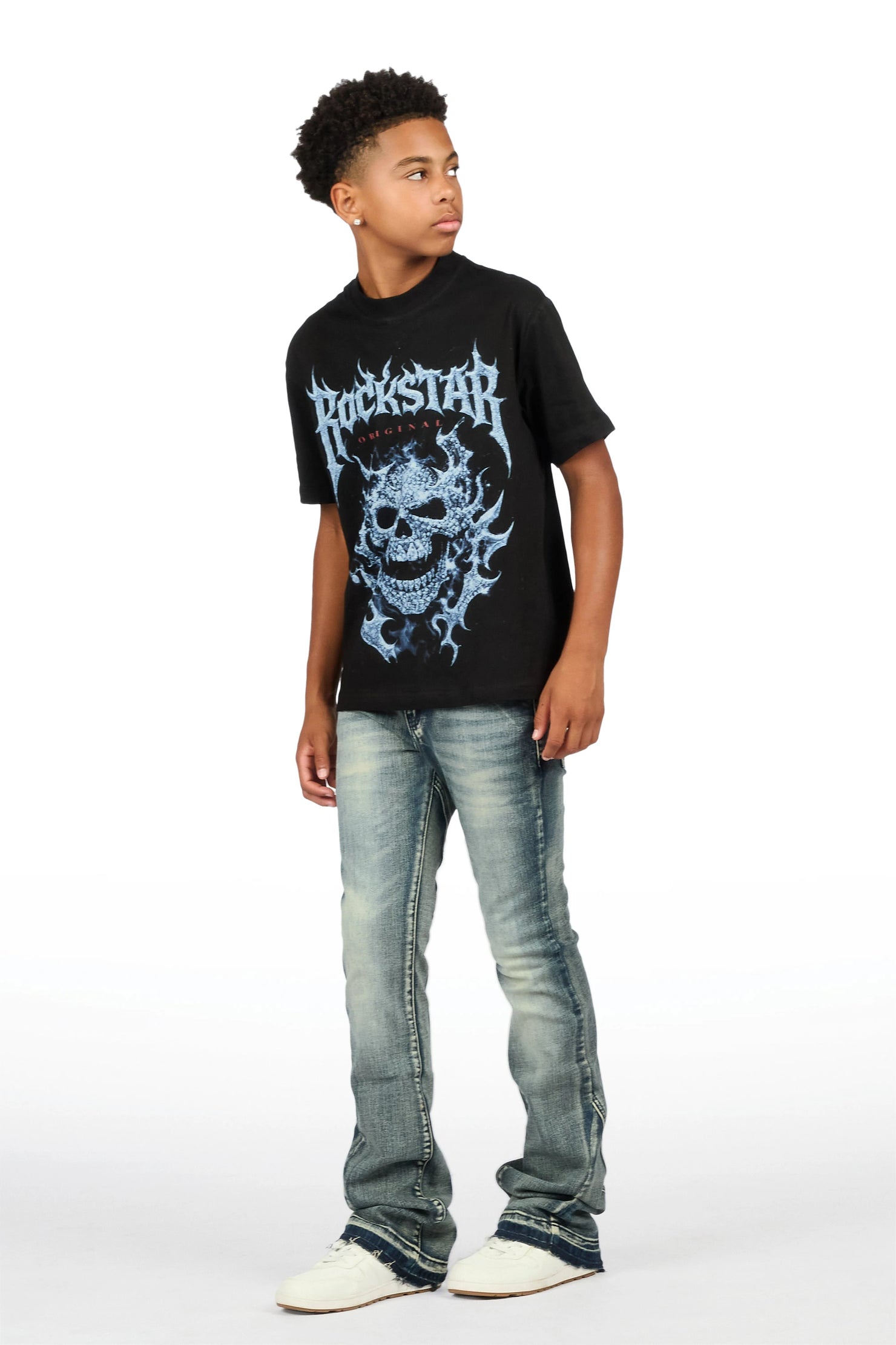 Boys Nexar Blue Stacked Flare Jean