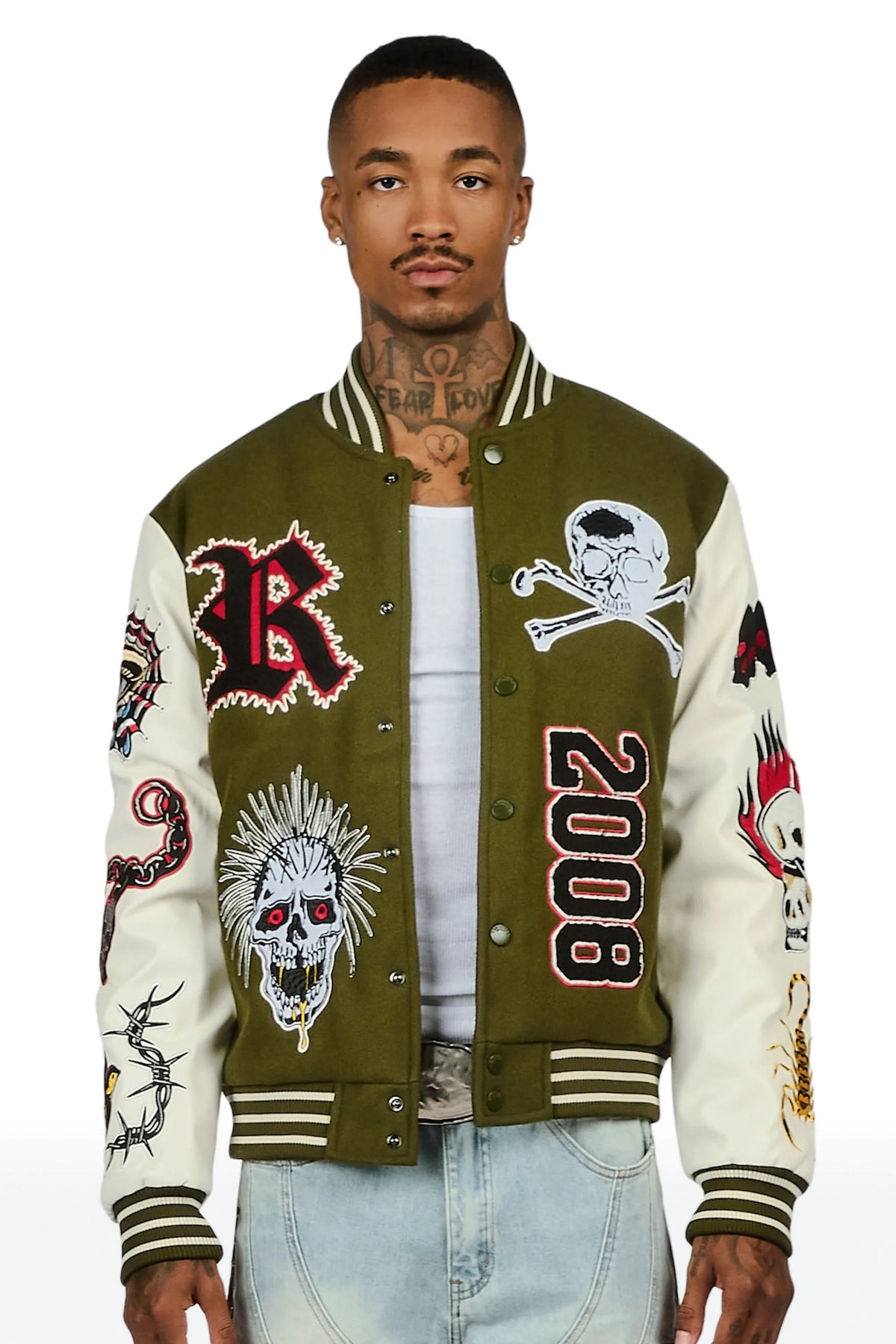 Brennin Olive Varsity Jacket