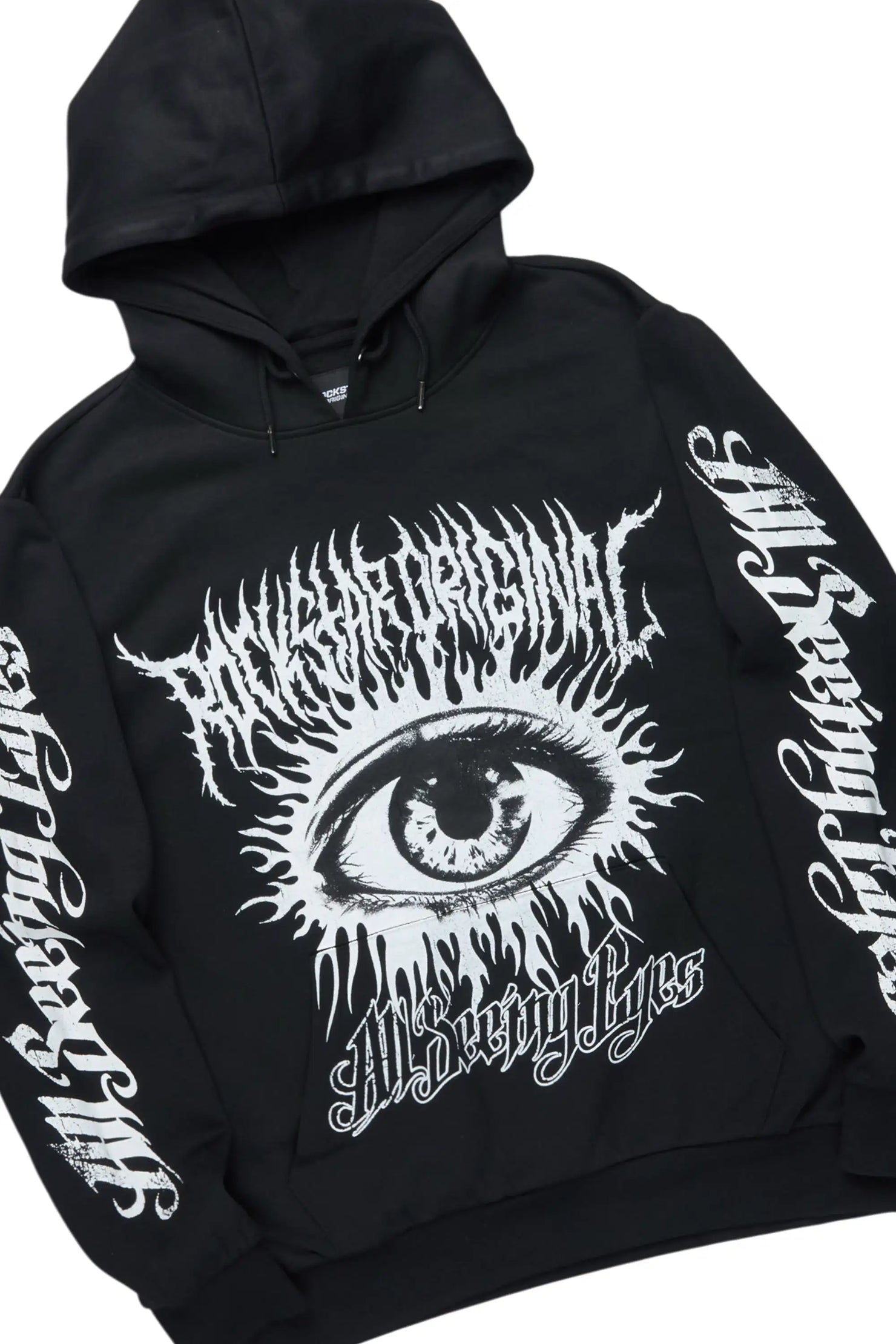 All Seeing Eyes Black Stacked Flare Track Pant Set