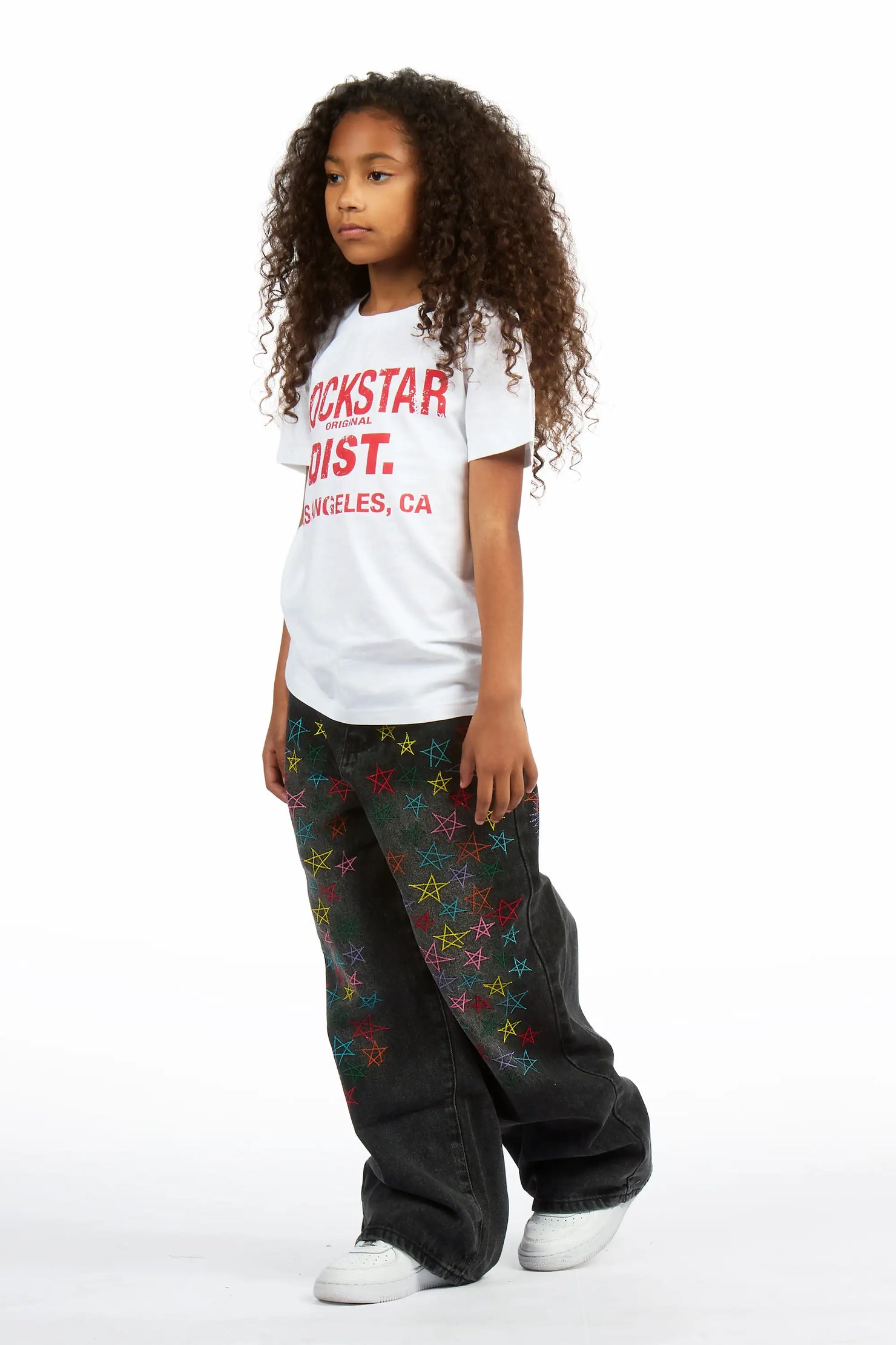 Girls Levie Washed Black Baggy Fit Jean