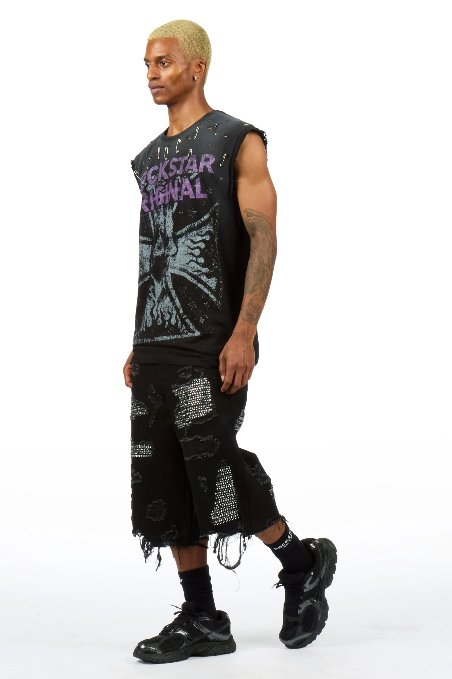 Mathey Black Rhinestone Jort