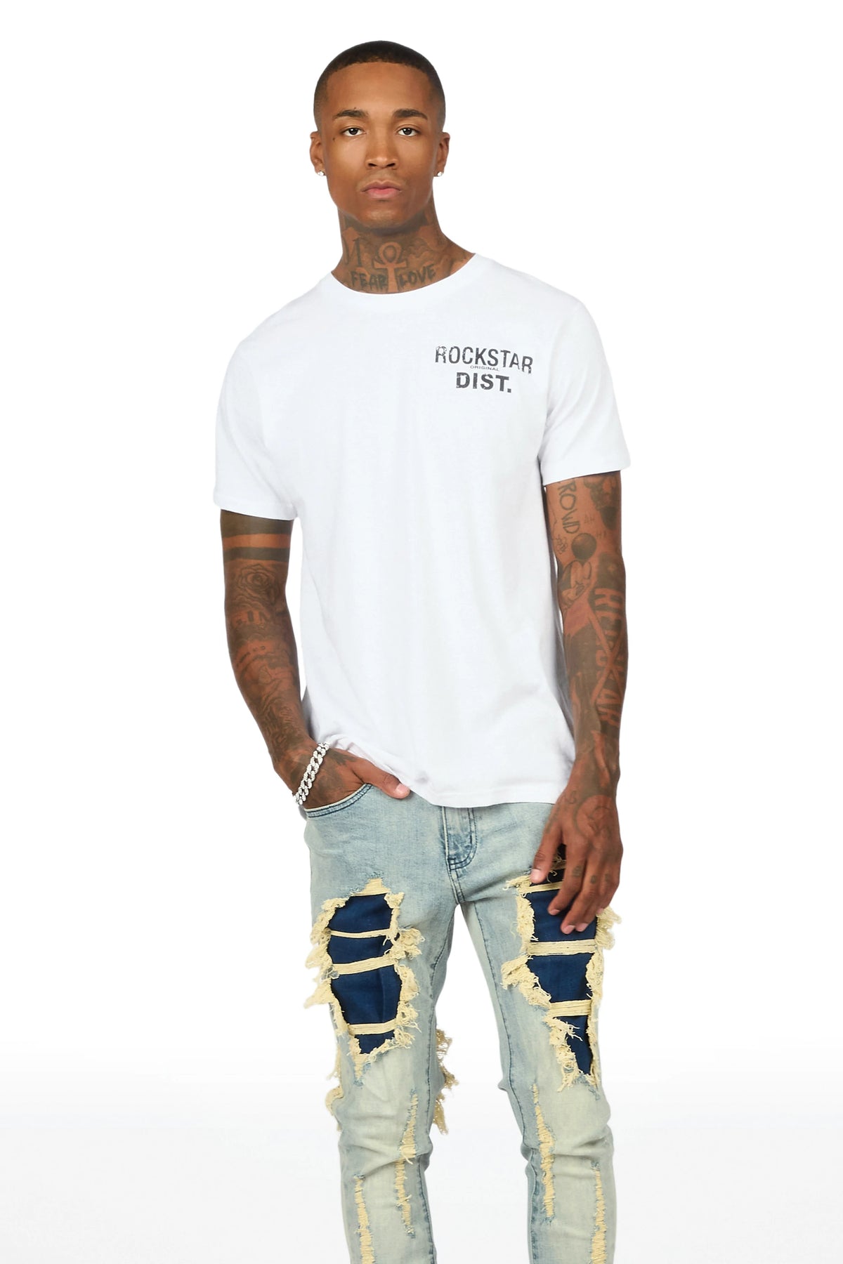 Fateh Light Blue Stacked Flare Jean