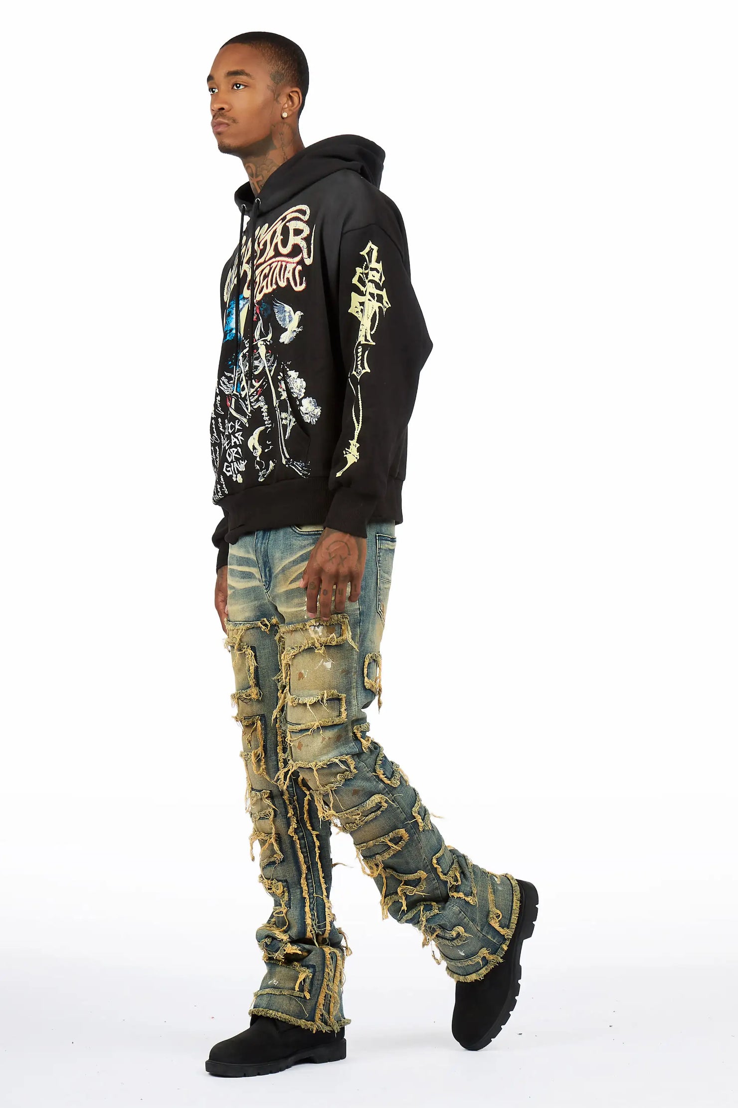 Danby Black Hoodie & Shake Dirty Blue Jean Bundle