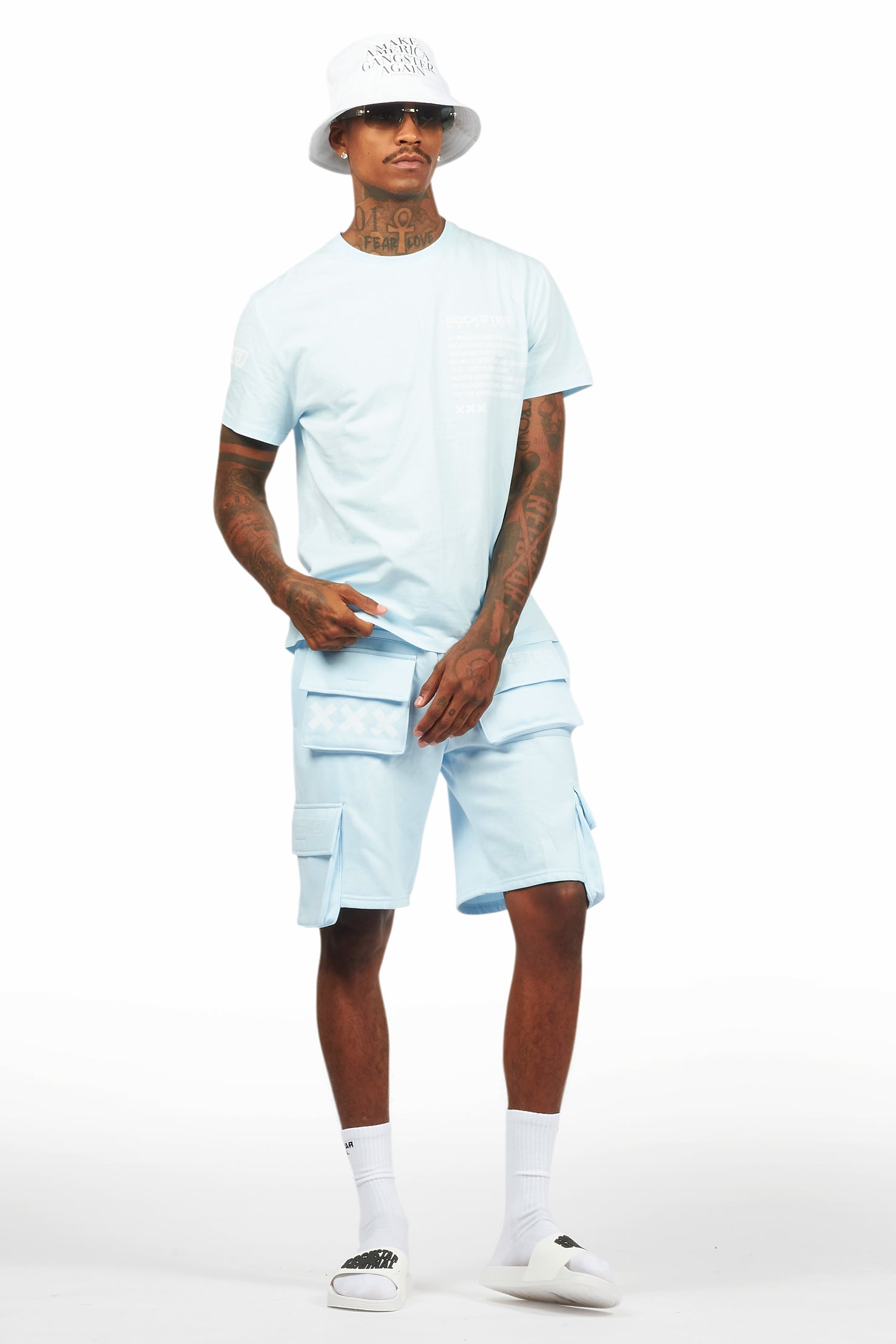 Jash Baby Blue/White Short Set