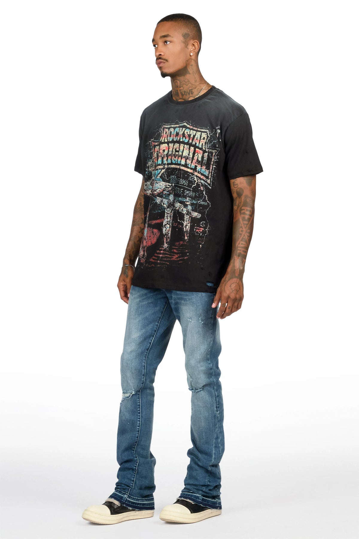 Katyo Dark Blue Stacked Jean