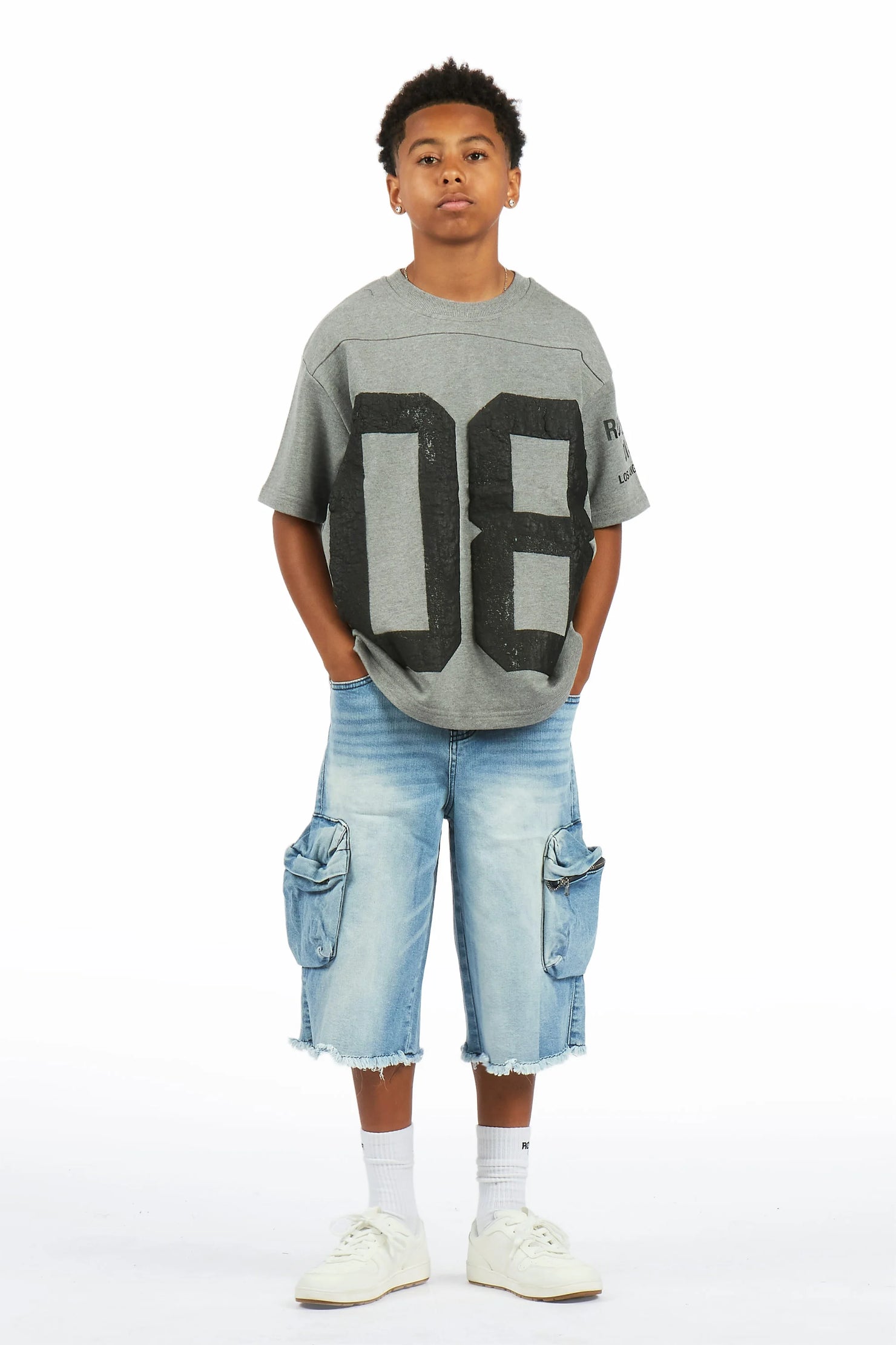 Boys Grand Light Wash Jort