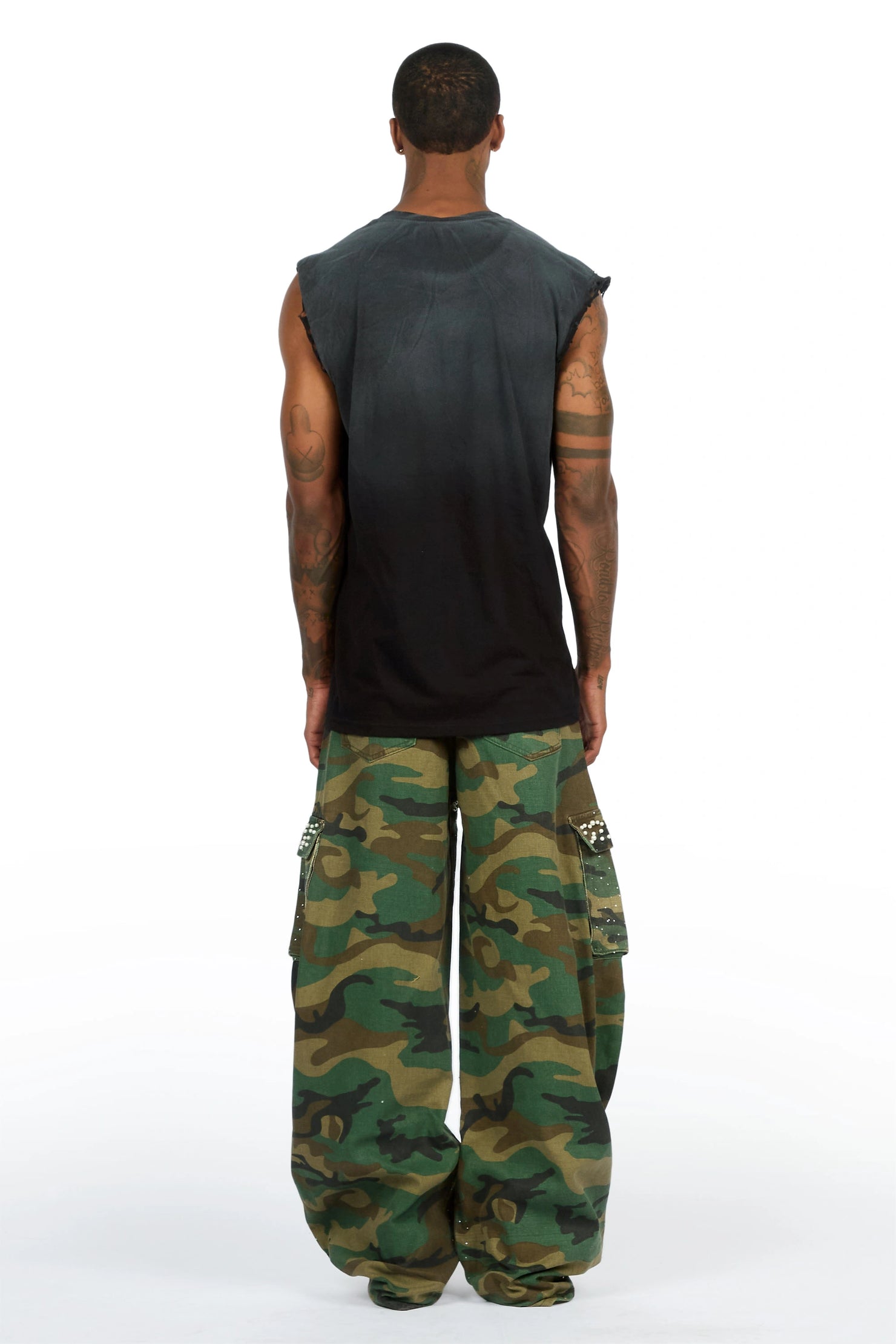 Bryx Camo Rhinestone Barrel Fit Jean