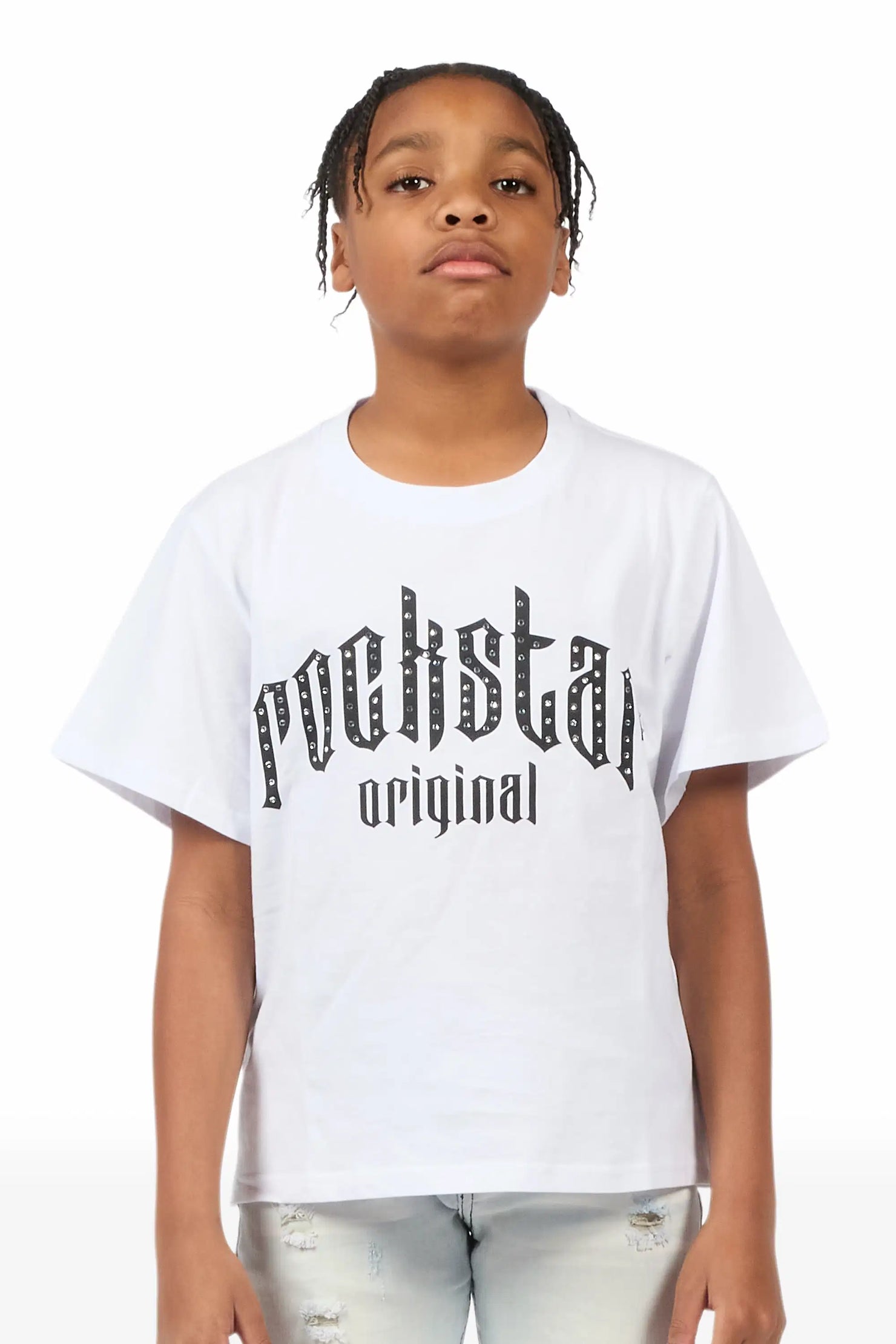 Boys Sherriso White Rhinestone T-Shirt