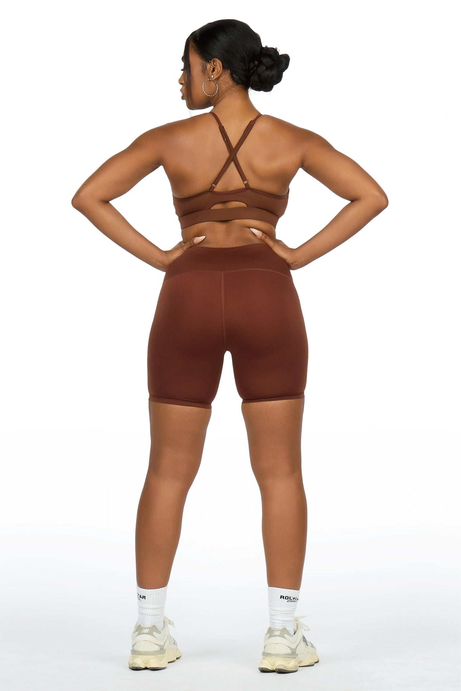 Aliccia Brown Tank Active Bike Short Set