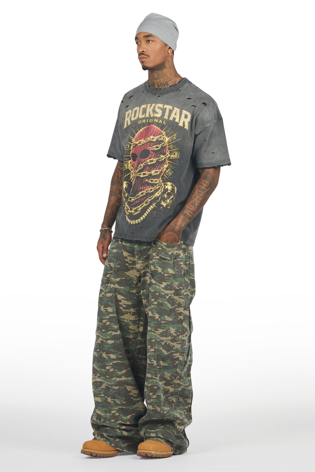 Attlee Camo  Baggy Fit Jean
