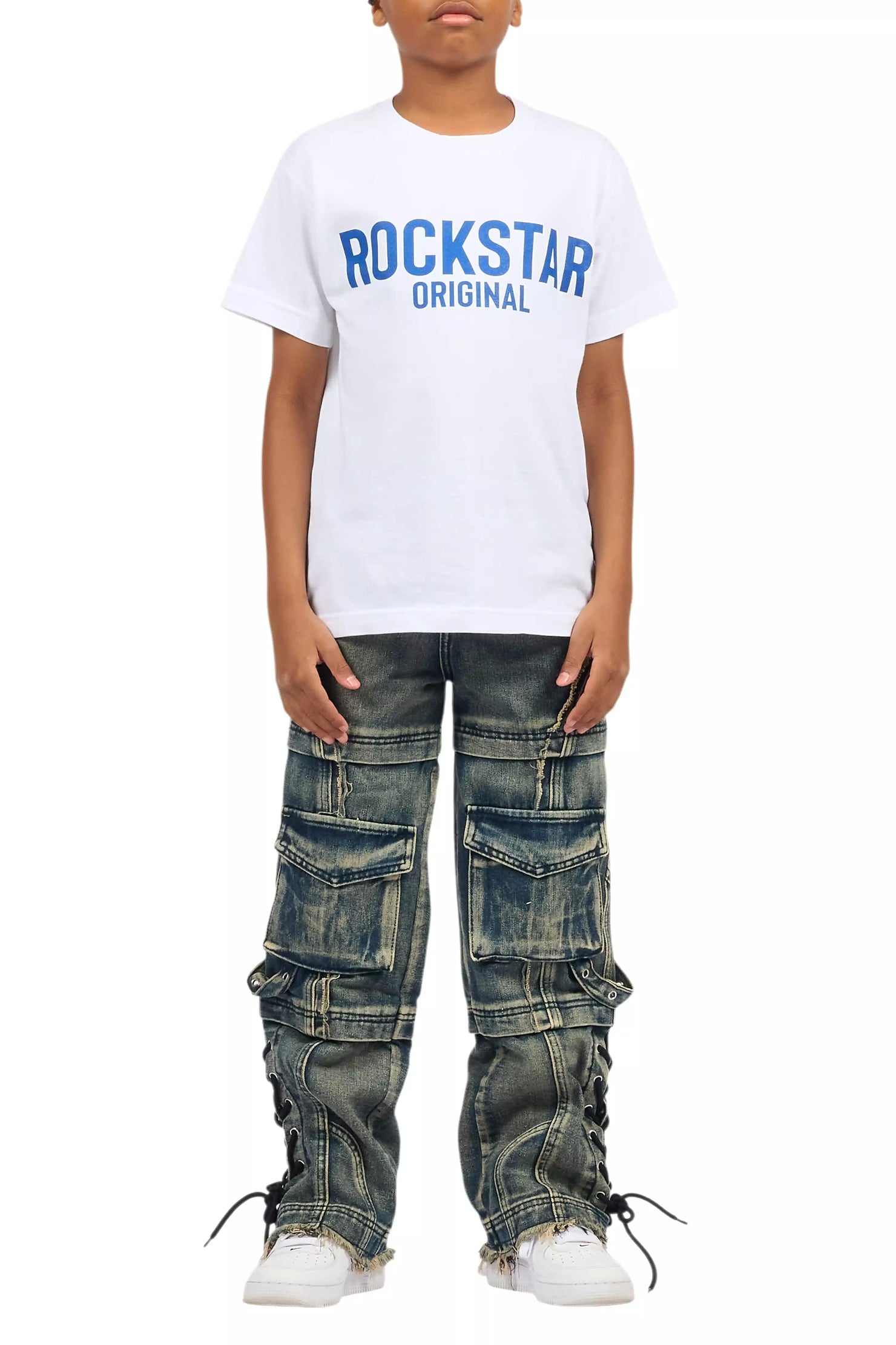 Boys Three Maxi Blue Baggy Fit Jean