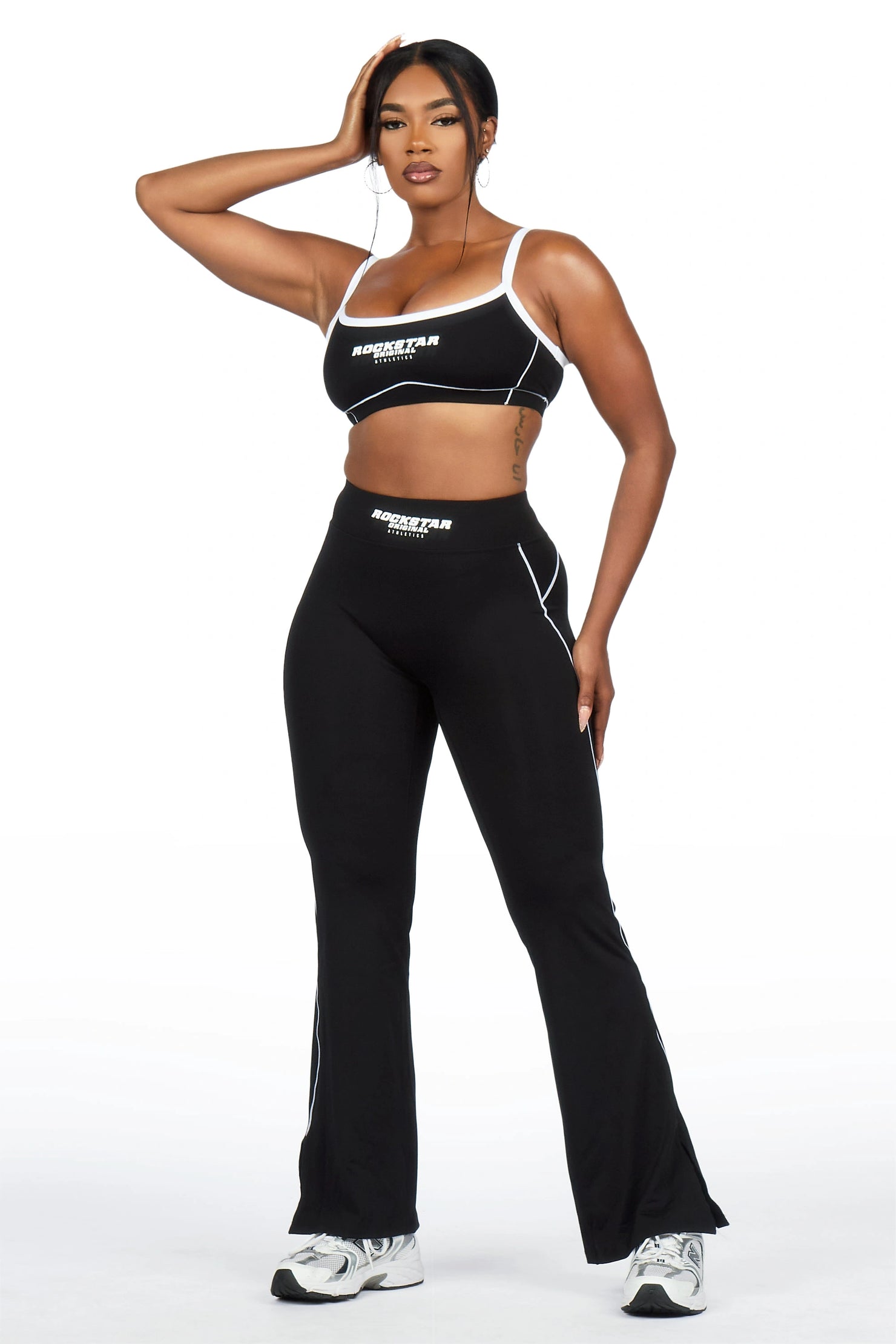 Keilana Black Active Flare Pant Set