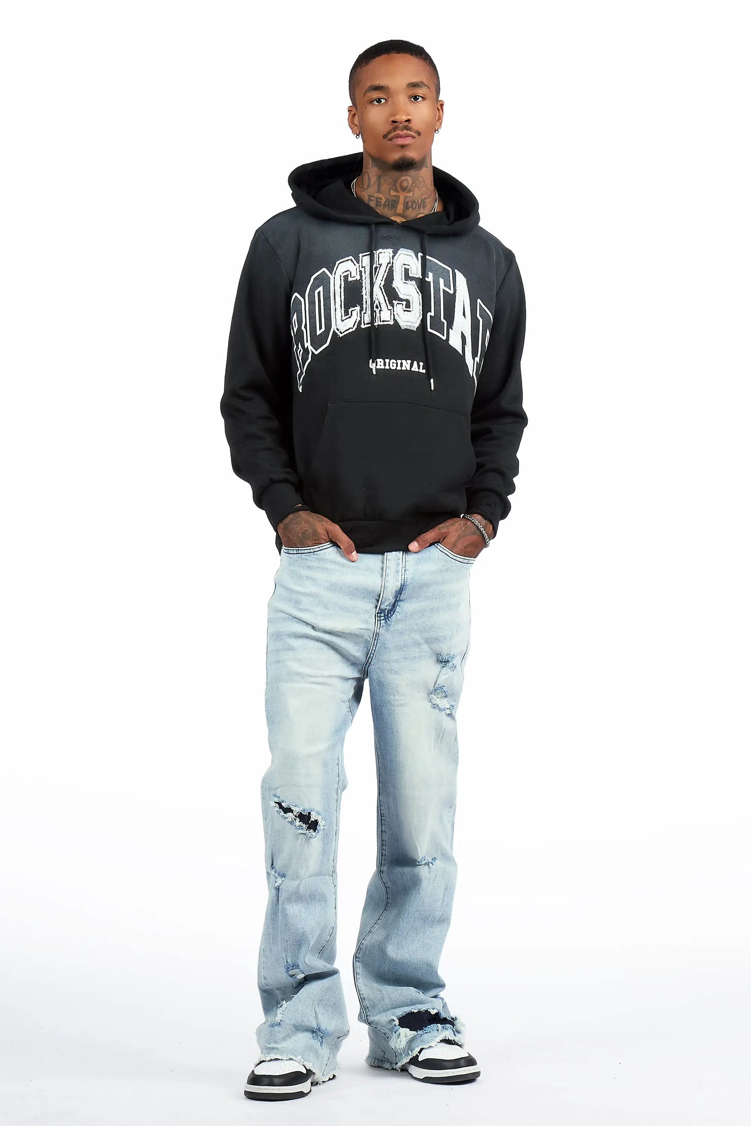 Brisbo Light Blue Relaxed Stacked Flare Jean