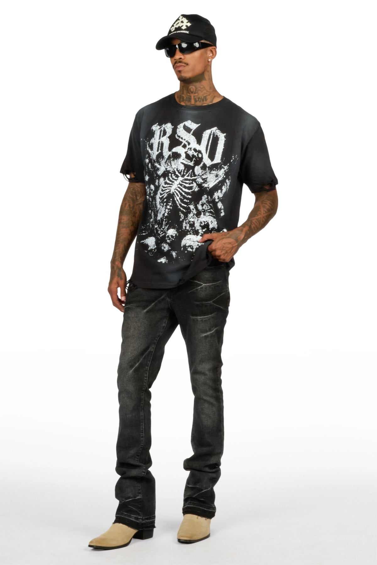 Belnav Black Stacked Jean