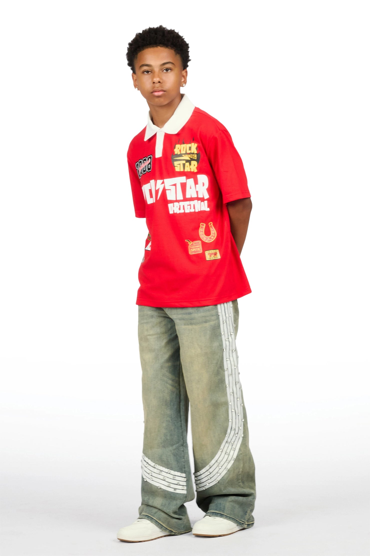 Boys Zayven Tint Blue Baggy Fit Jean