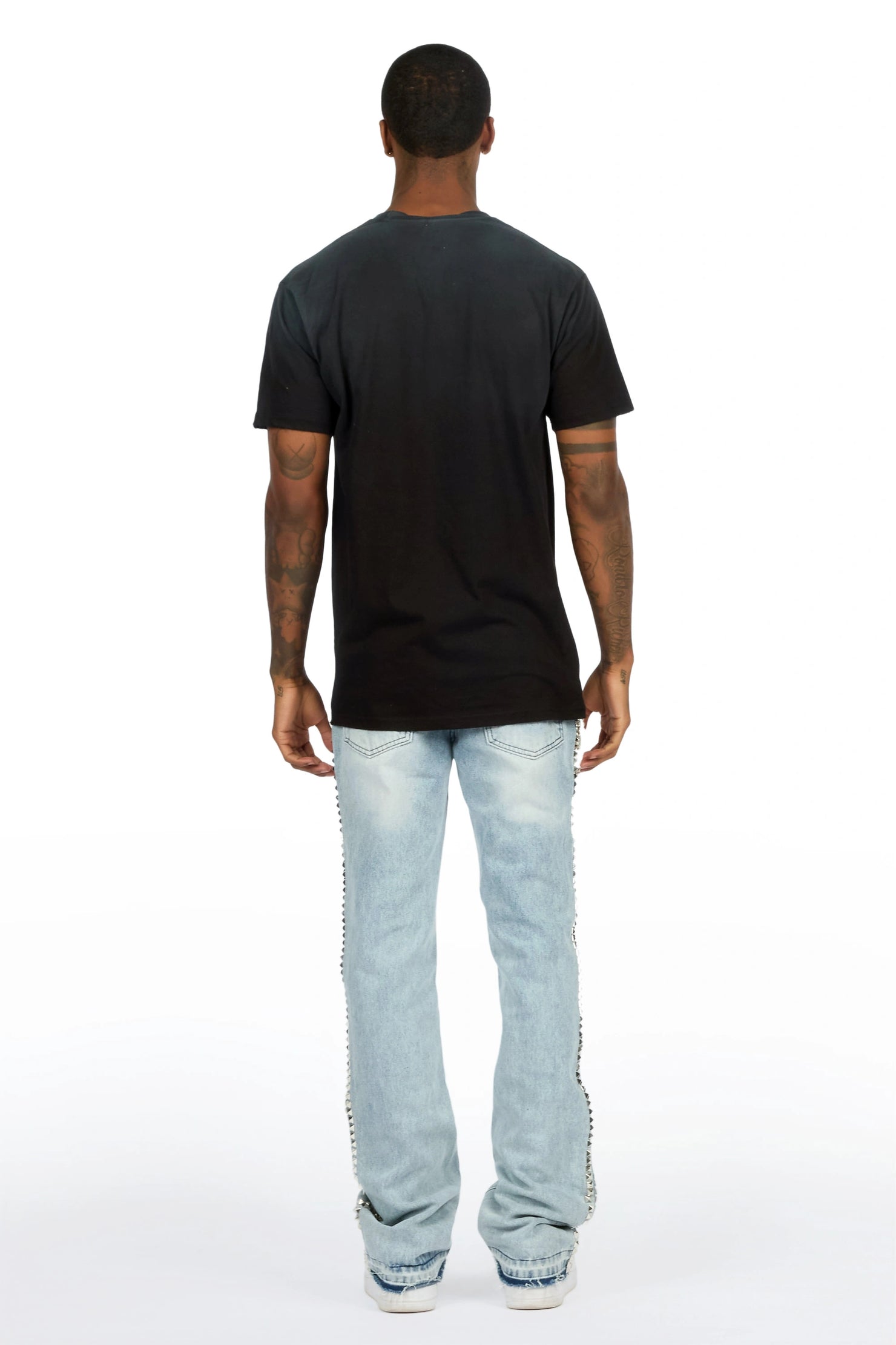 Tyce Light Blue Pearl Stacked Fit Jean