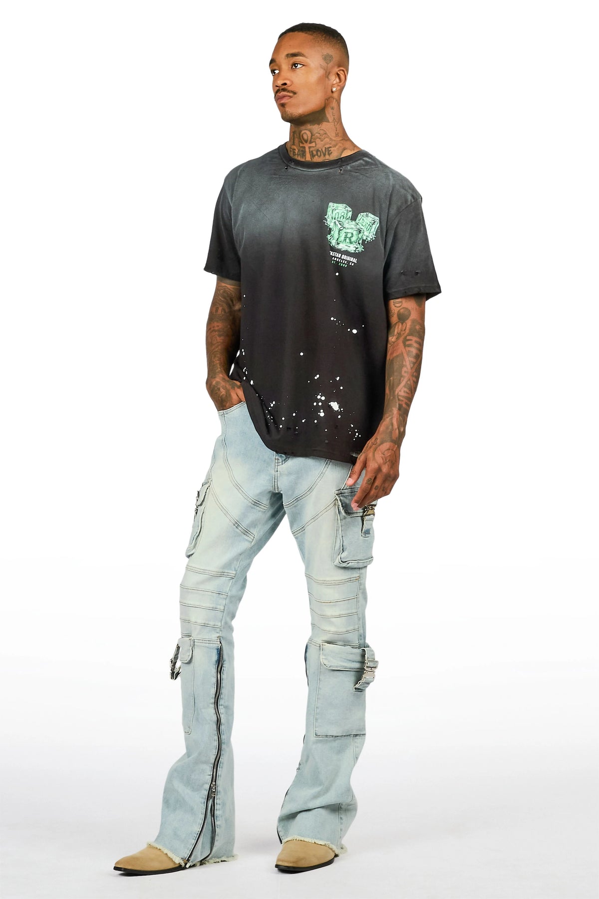Hughes Blue Stacked Fit Jean