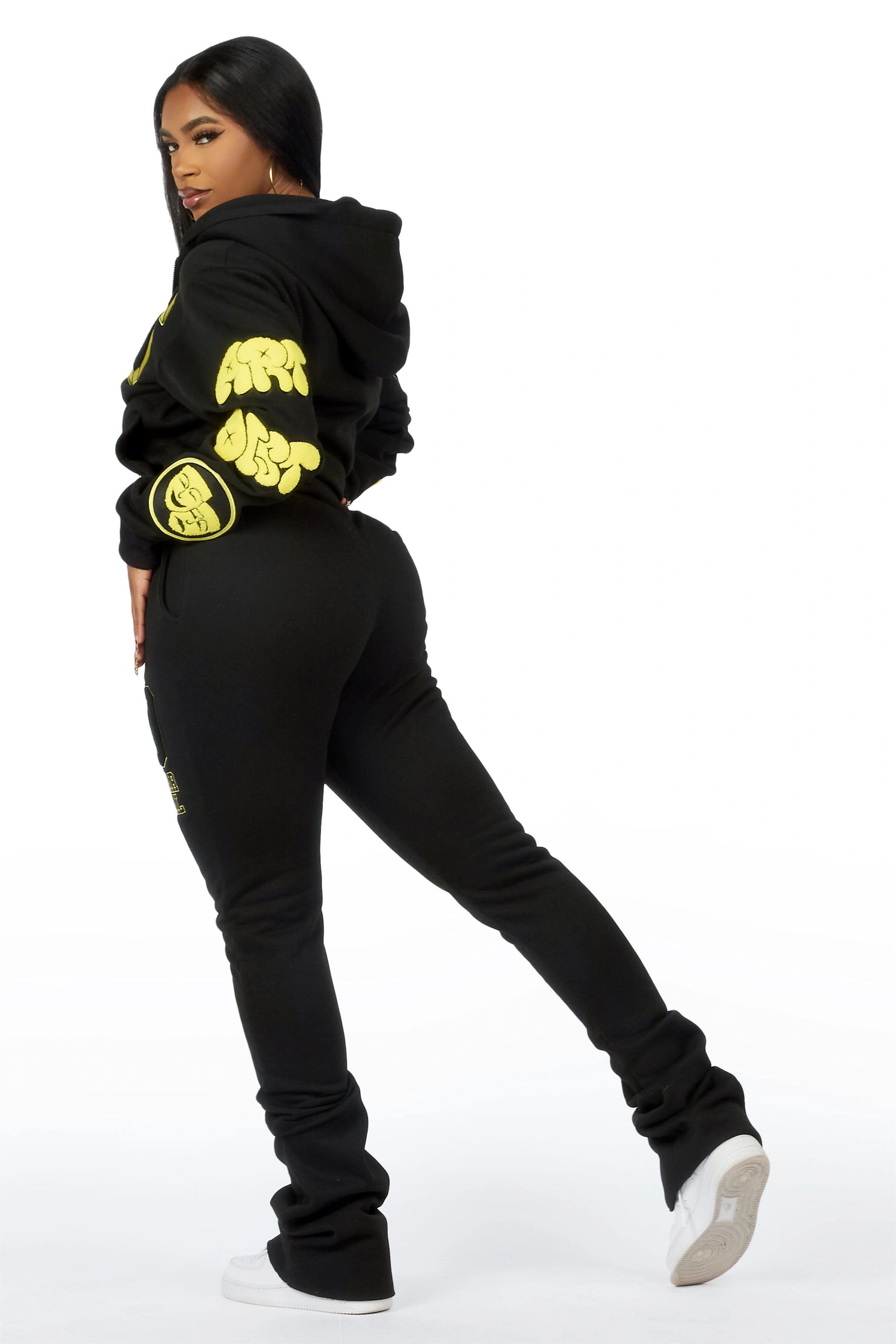 Leslee Black/Yellow Super Stacked Track Set