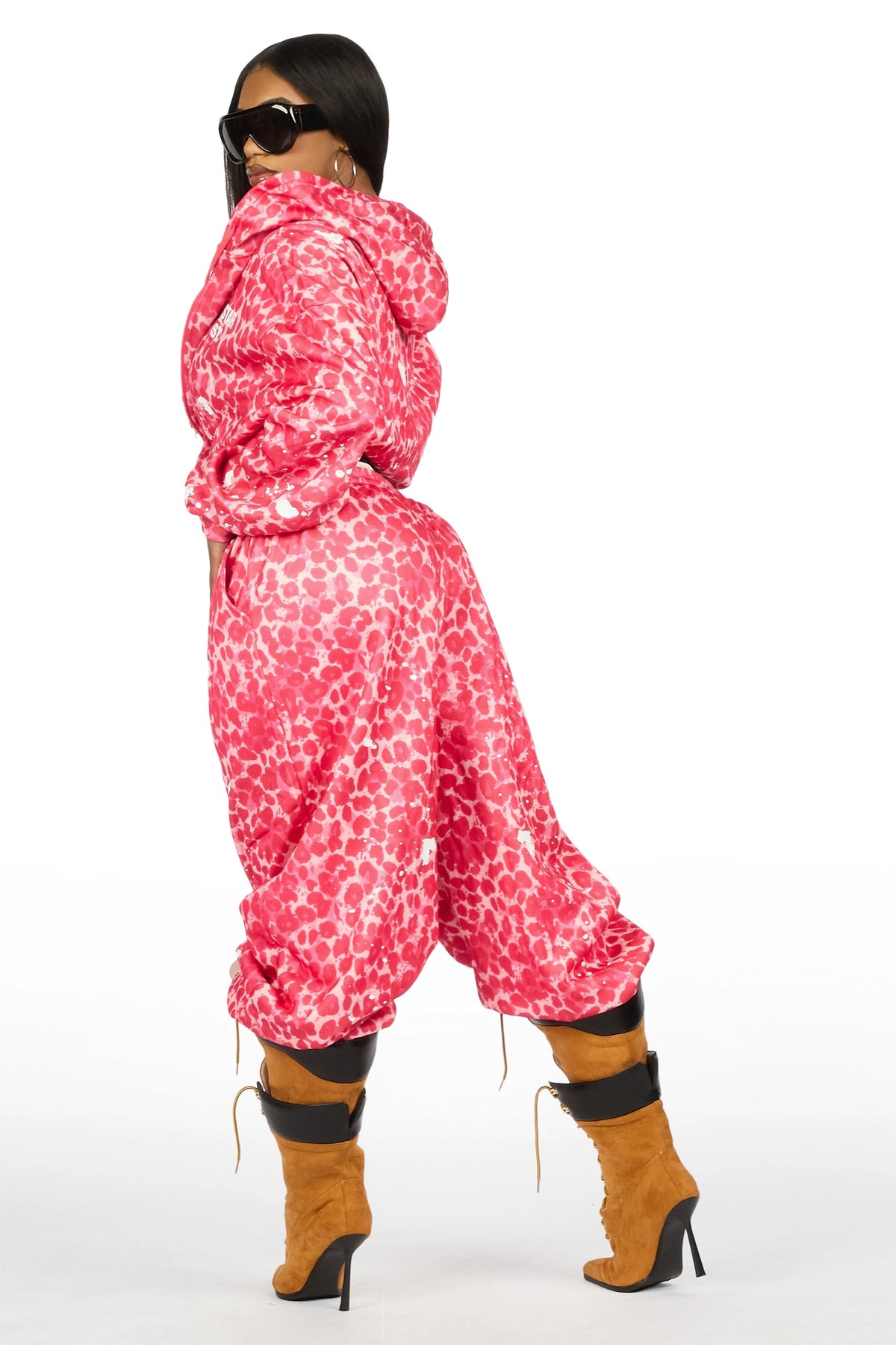 Halloway Pink Cheetah Painted Baggy Track Set