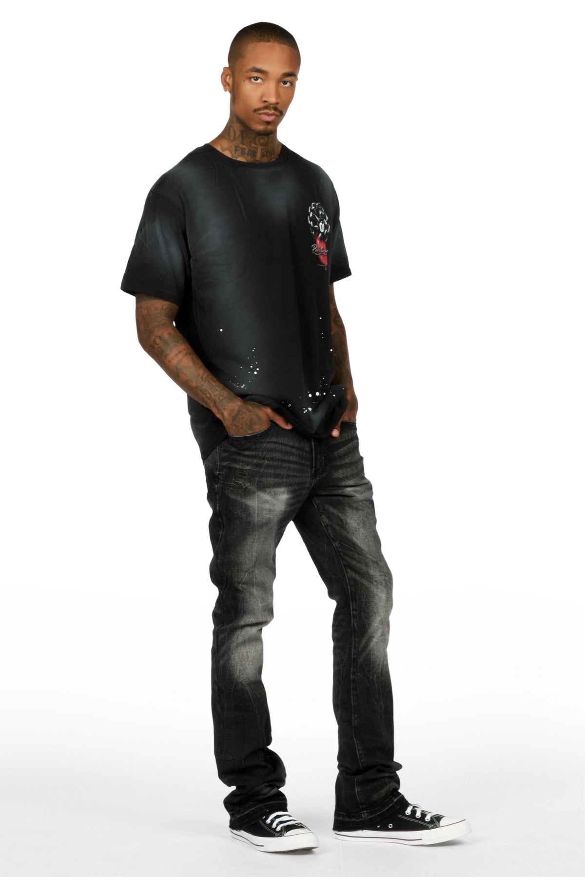 Clodd Dark Grey Stacked Jean