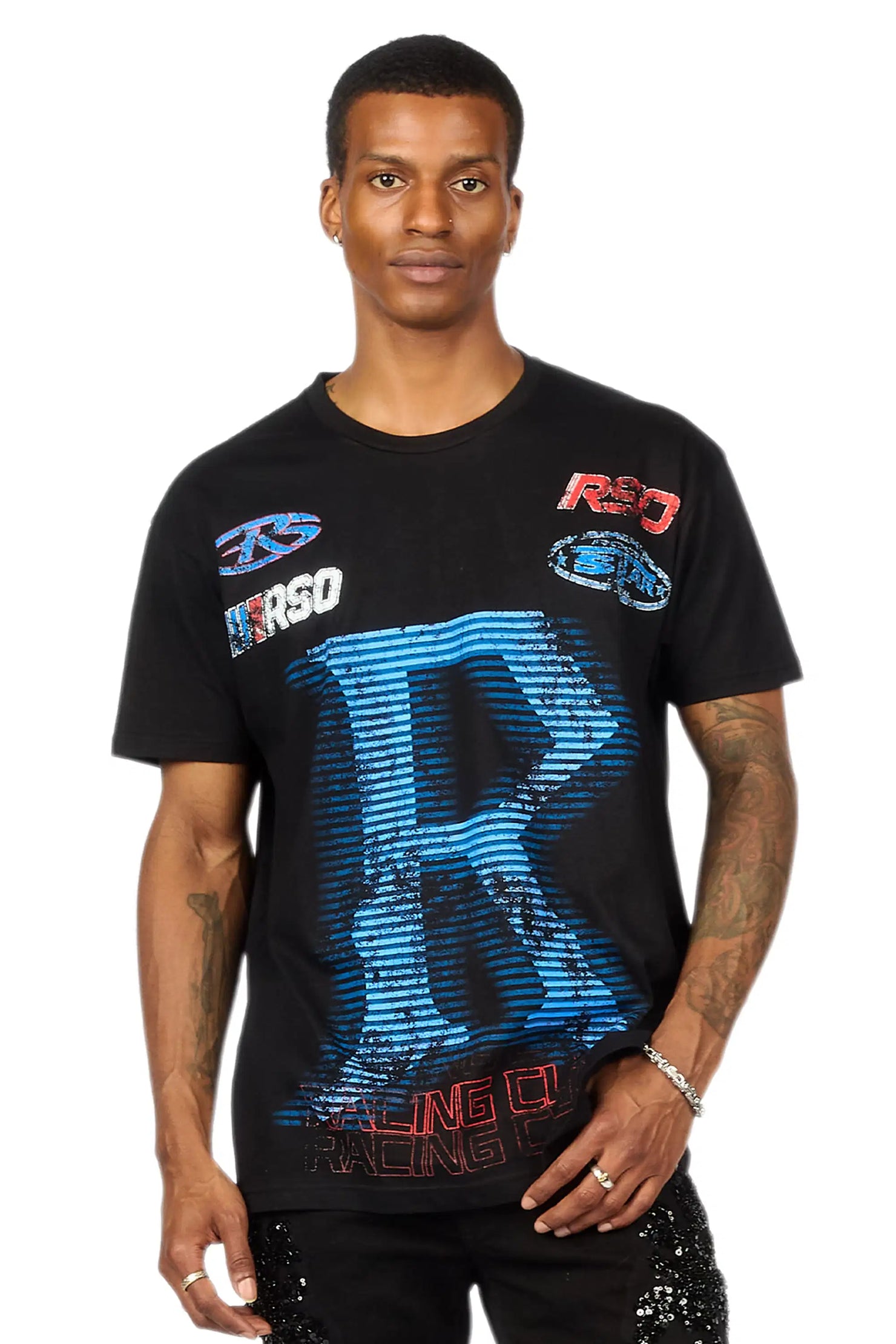 Damarion Black Oversized Graphic T-Shirt