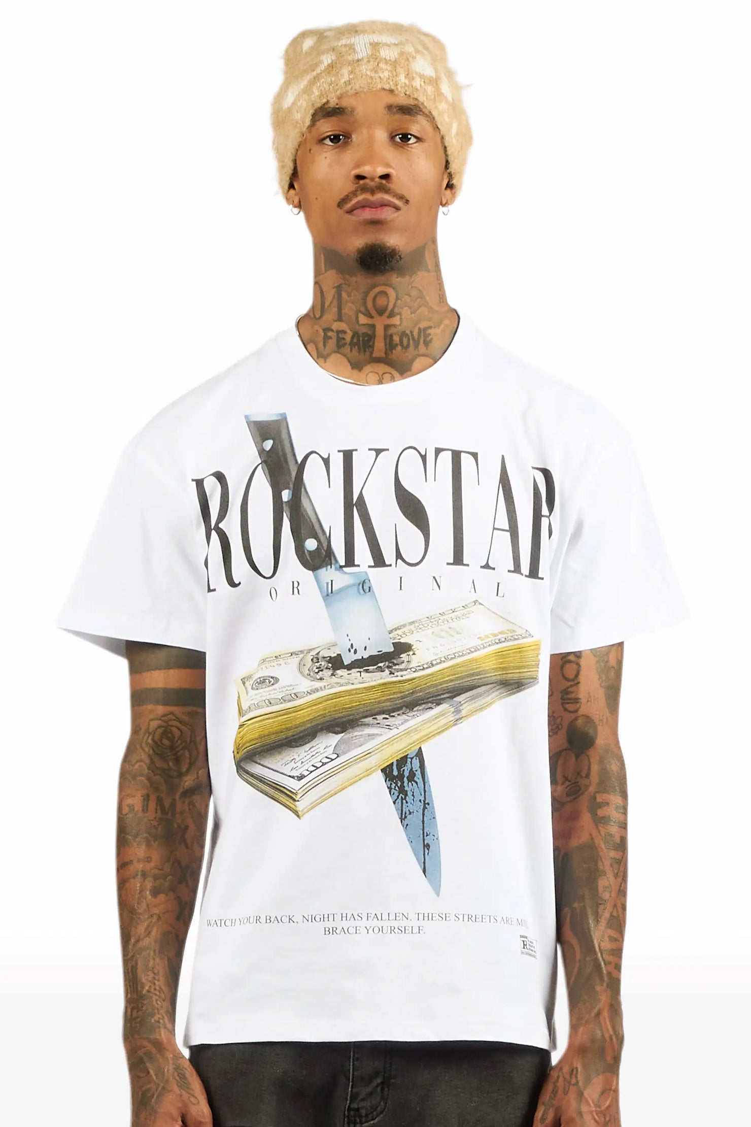Datenyte White Oversized Graphic T-Shirt