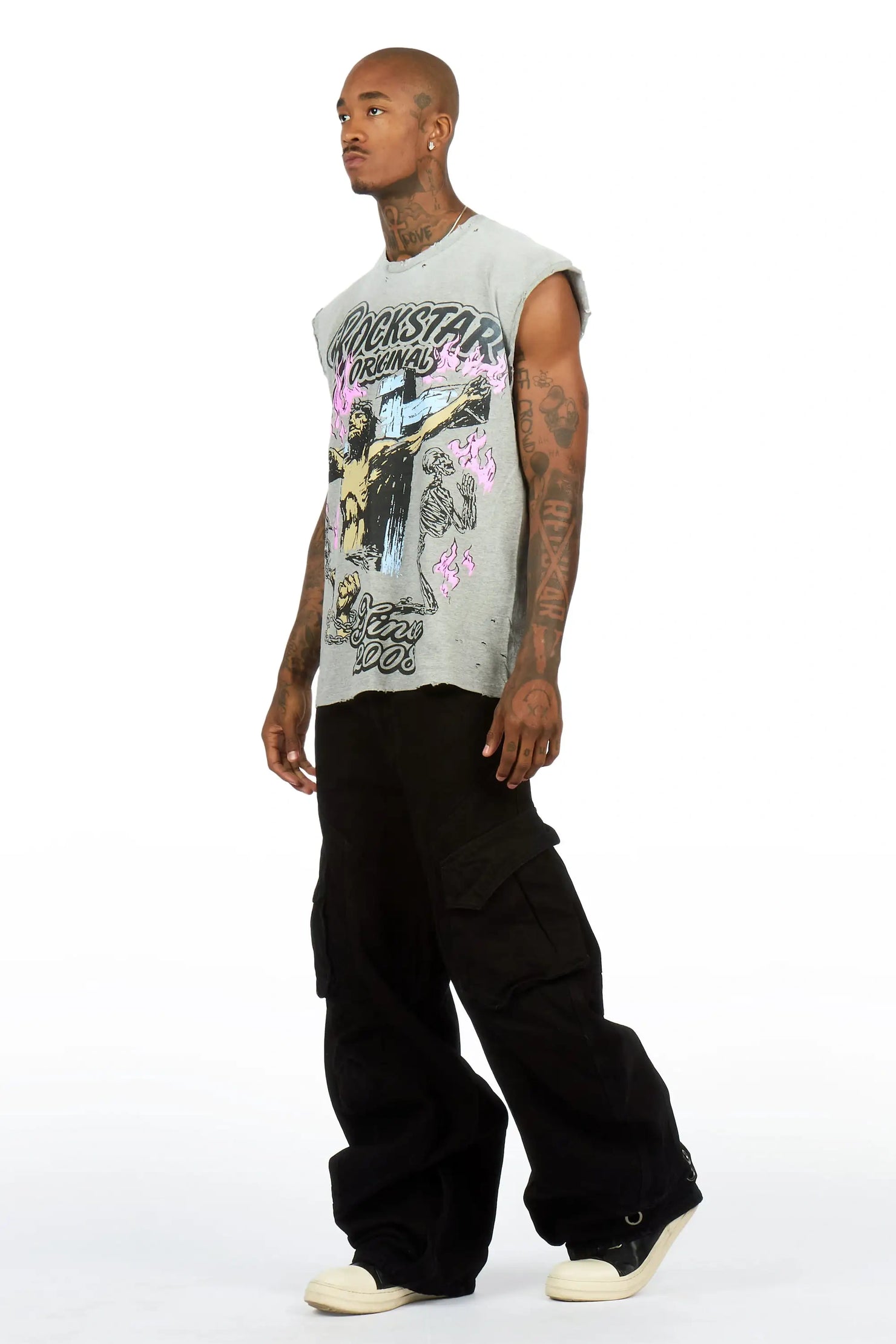 Tren Black Oil Wash Barrel Fit Jean